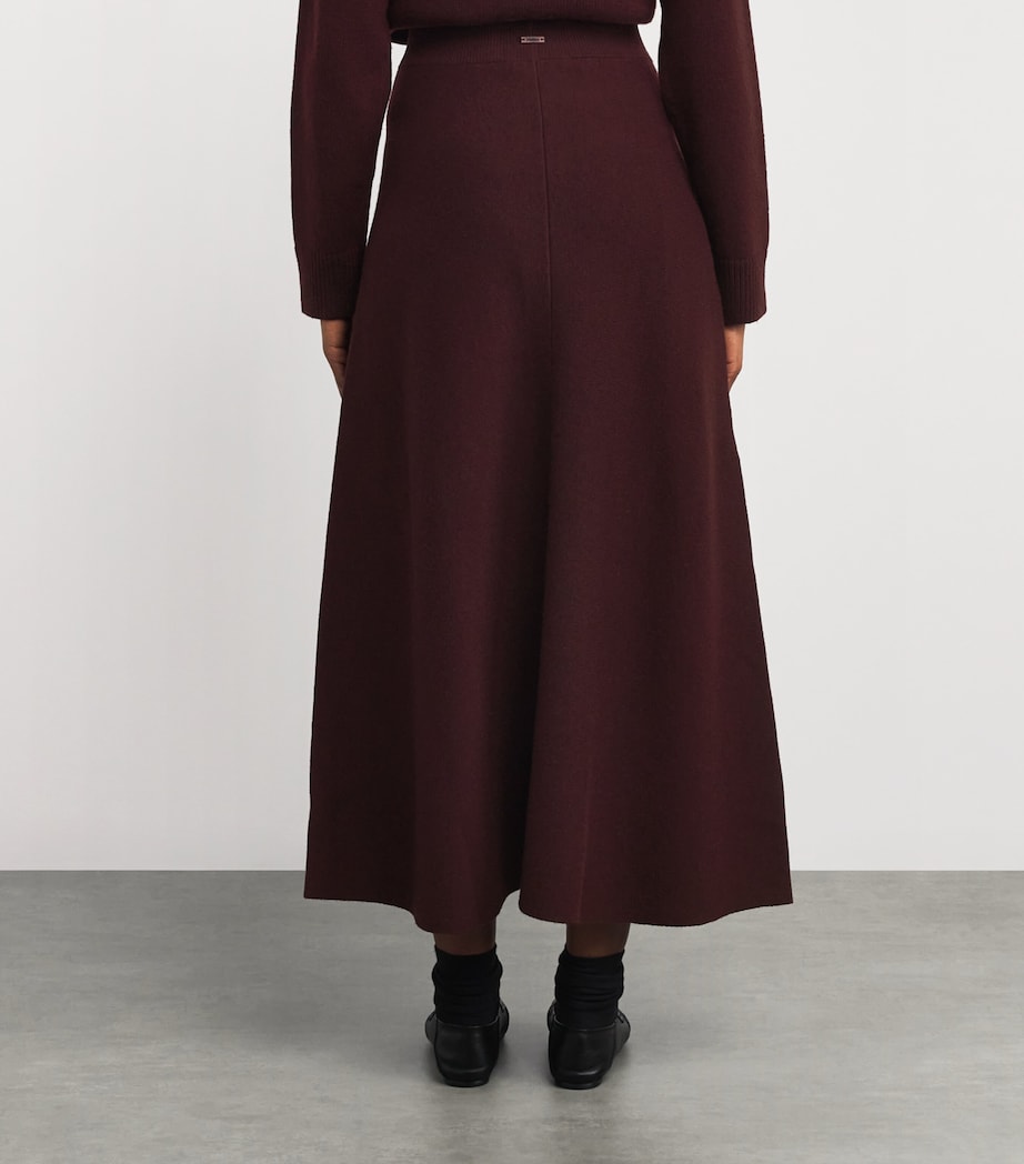 Wool-Cashmere Knitted Midi Skirt CHERRY Image 4