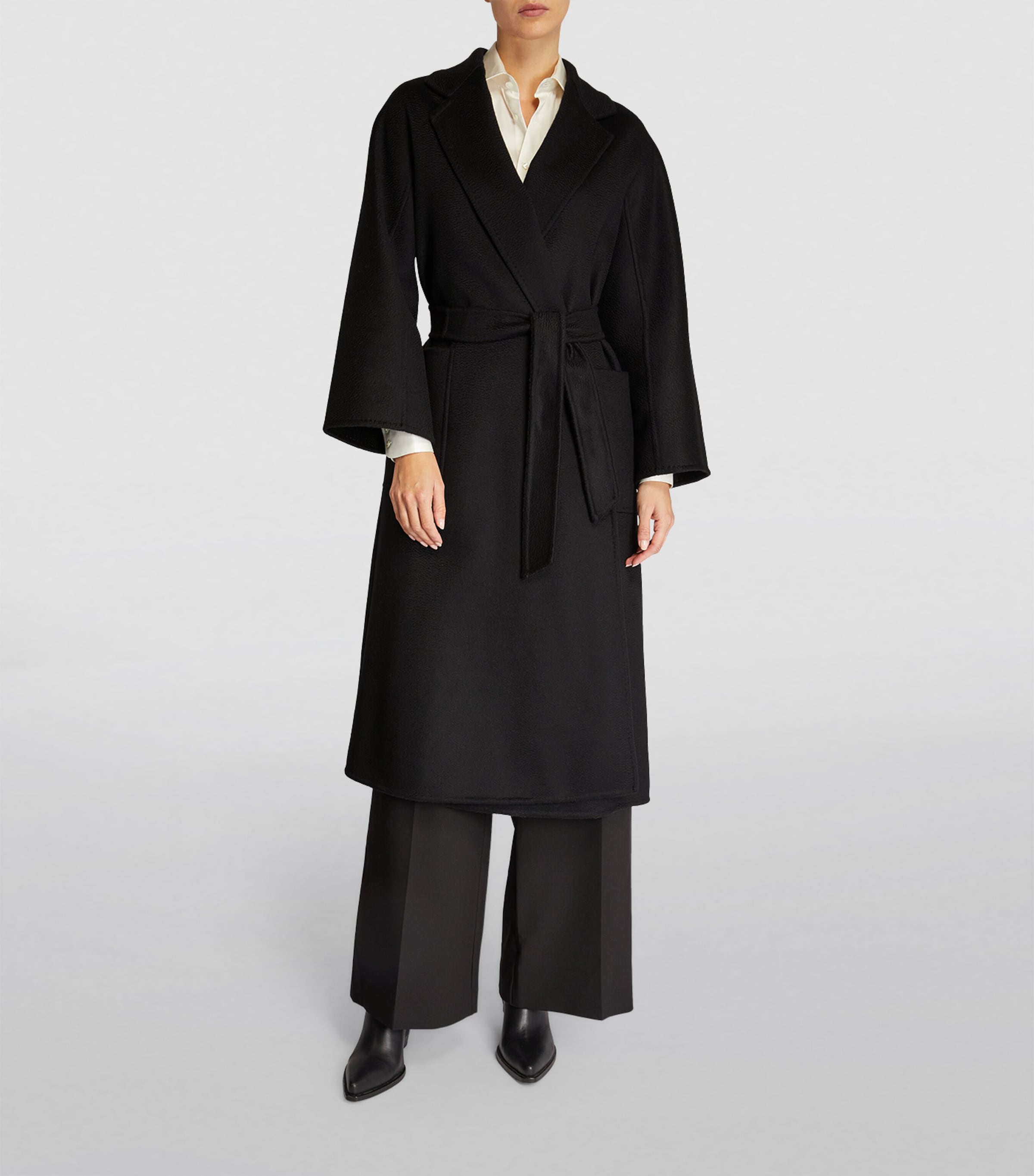 Cashmere Ludmilla Wrap Coat BLACK Image 3