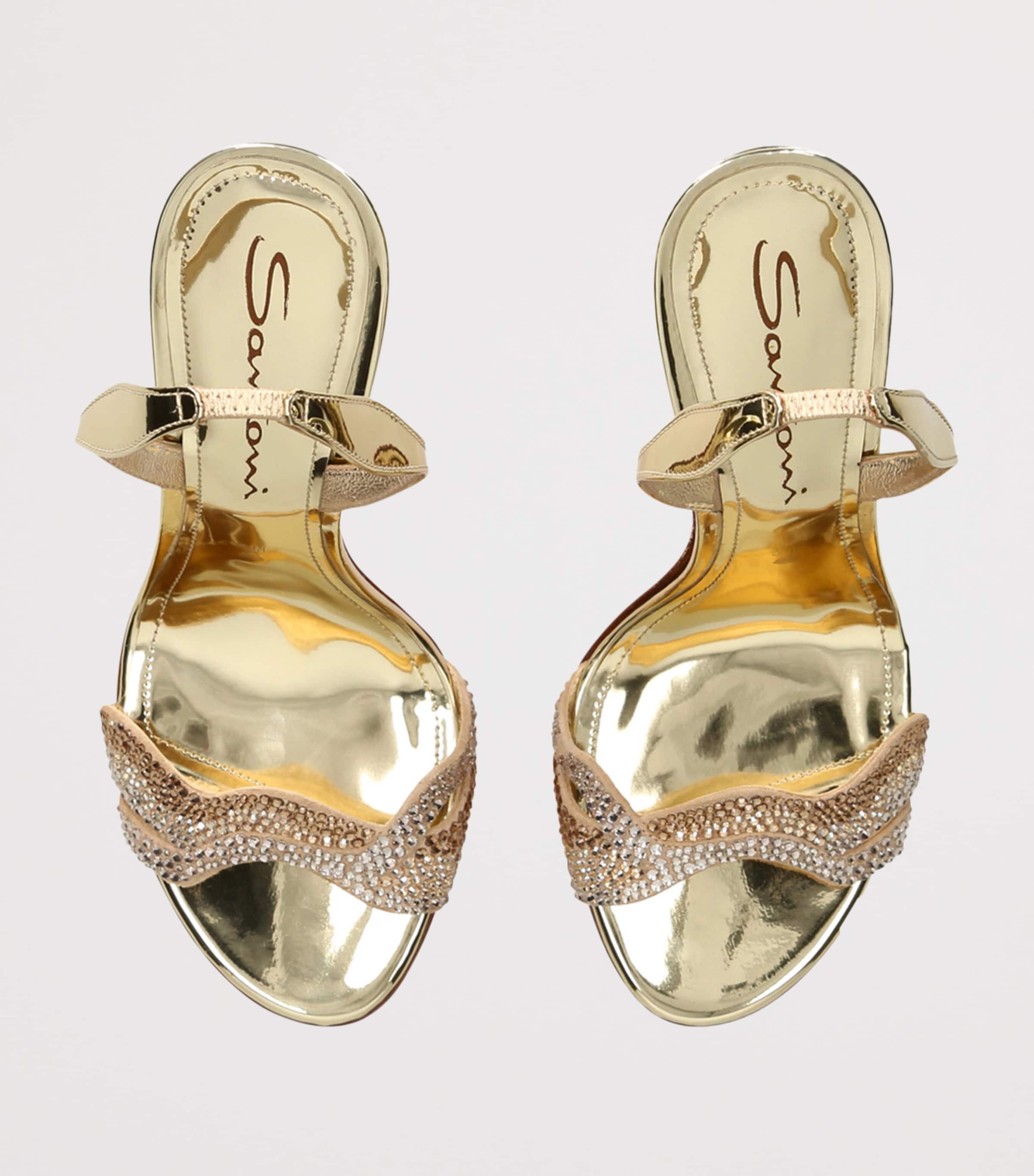 Leather Serena Heeled Sandals 105 GOLD COMB Image 4