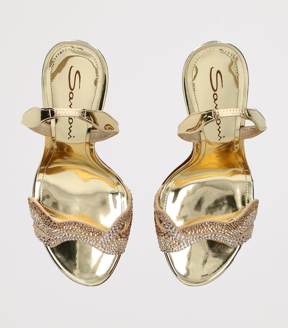 Leather Serena Heeled Sandals 105 GOLD COMB Image 4