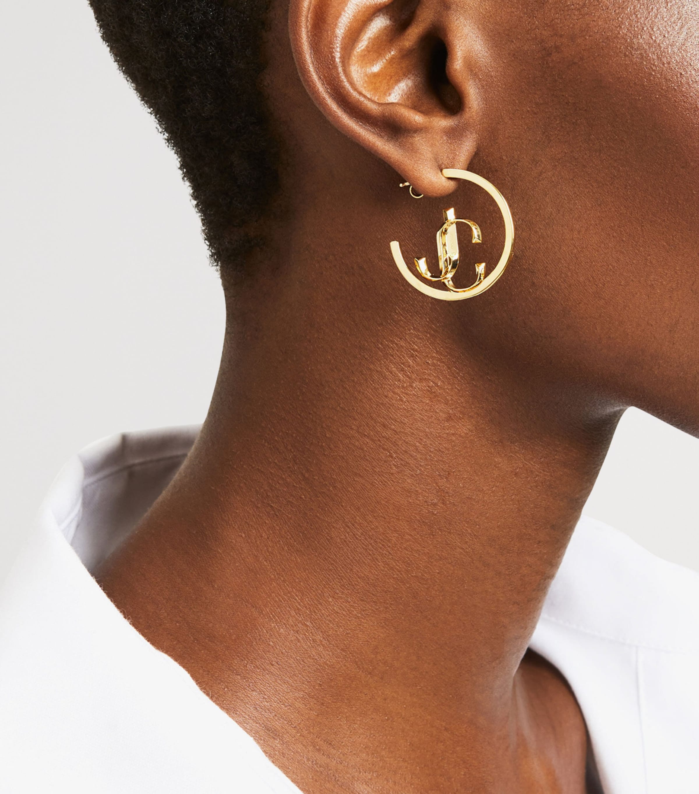 Jimmy Choo JC Hoop Earrings Gold Image 2