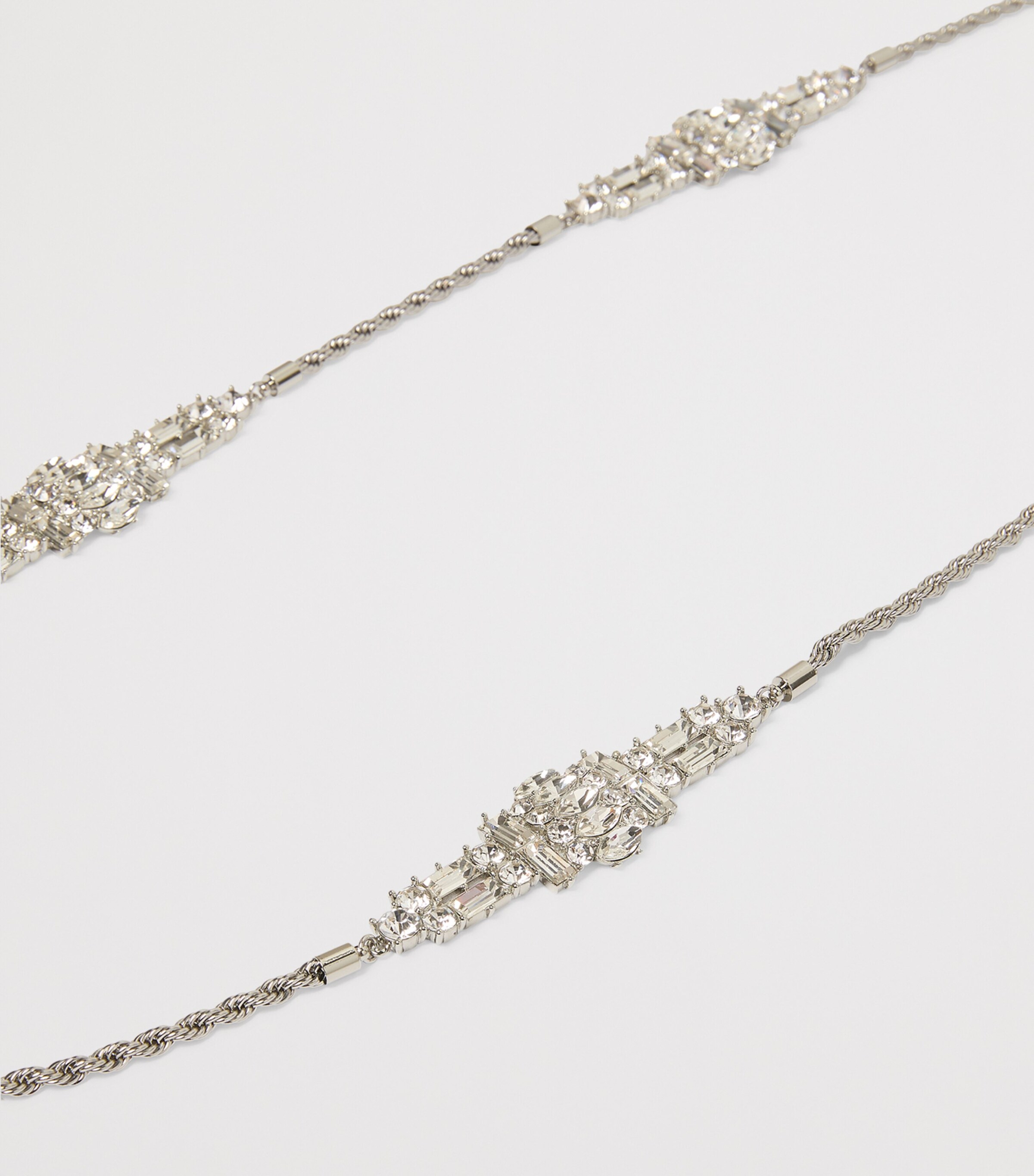 Marina Rinaldi Embellished Torchon Chain Necklace Crystal Image 2