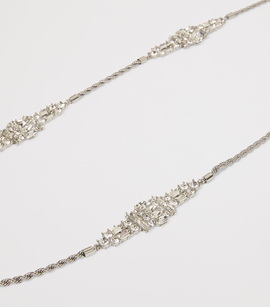 Marina Rinaldi Embellished Torchon Chain Necklace Crystal Image 2