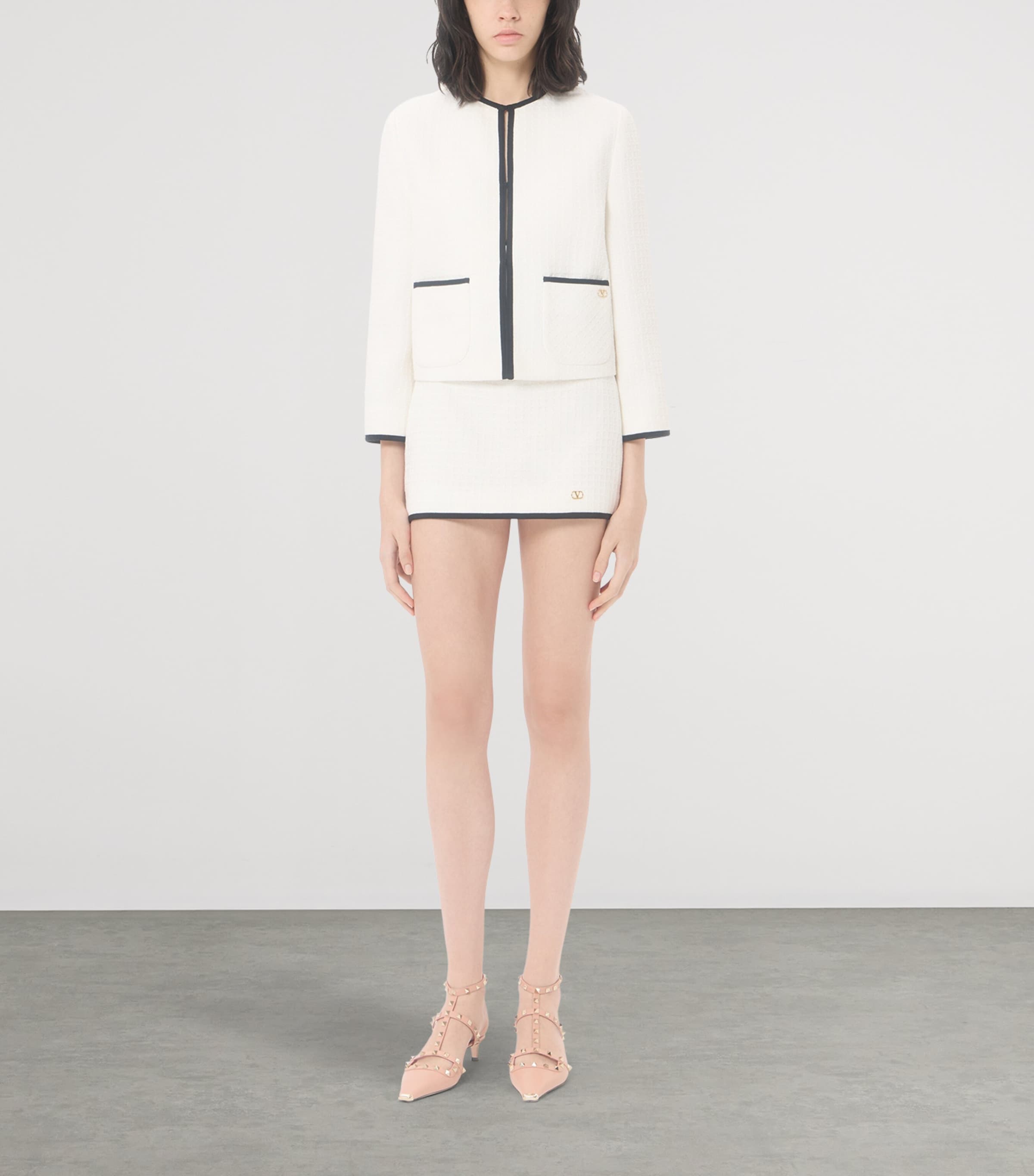 Valentino Womens Cotton Tweed Mini Skirt Cbj Image 2