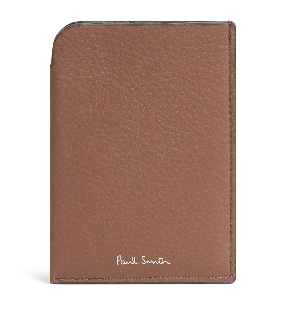 Leather Signature Stripe Card Holder 62_TAN Image 1