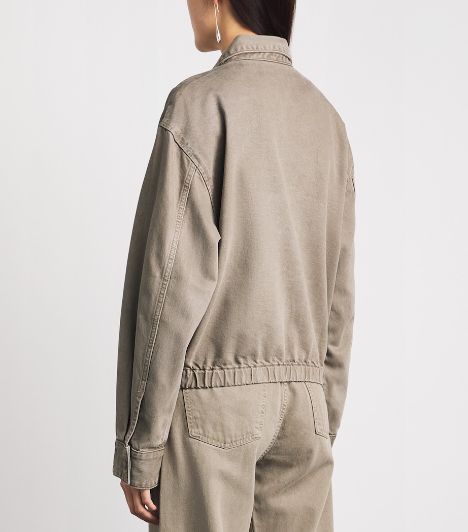AGOLDE Womens Nile Denim Jacket Trail Md Grey Brown Image 5