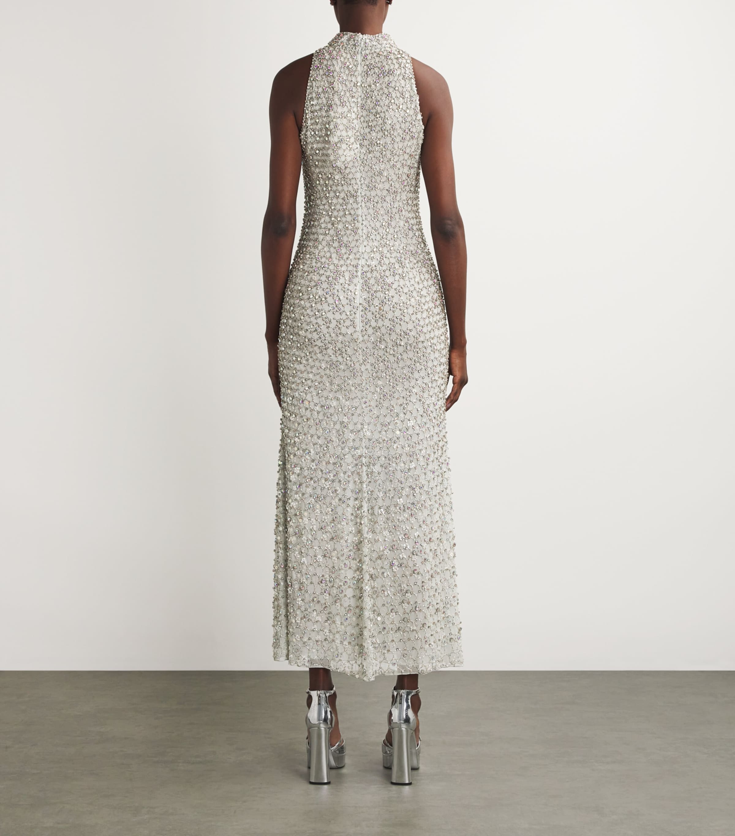 Jenny Packham Womens Silk Crystal-Embellished Juno Gown Pale Powder Image 3