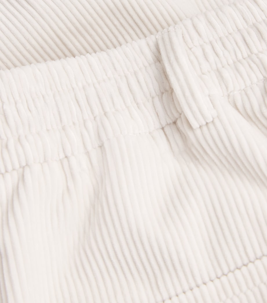 Corduroy Drawstring Straight Trousers AVORIO Image 5