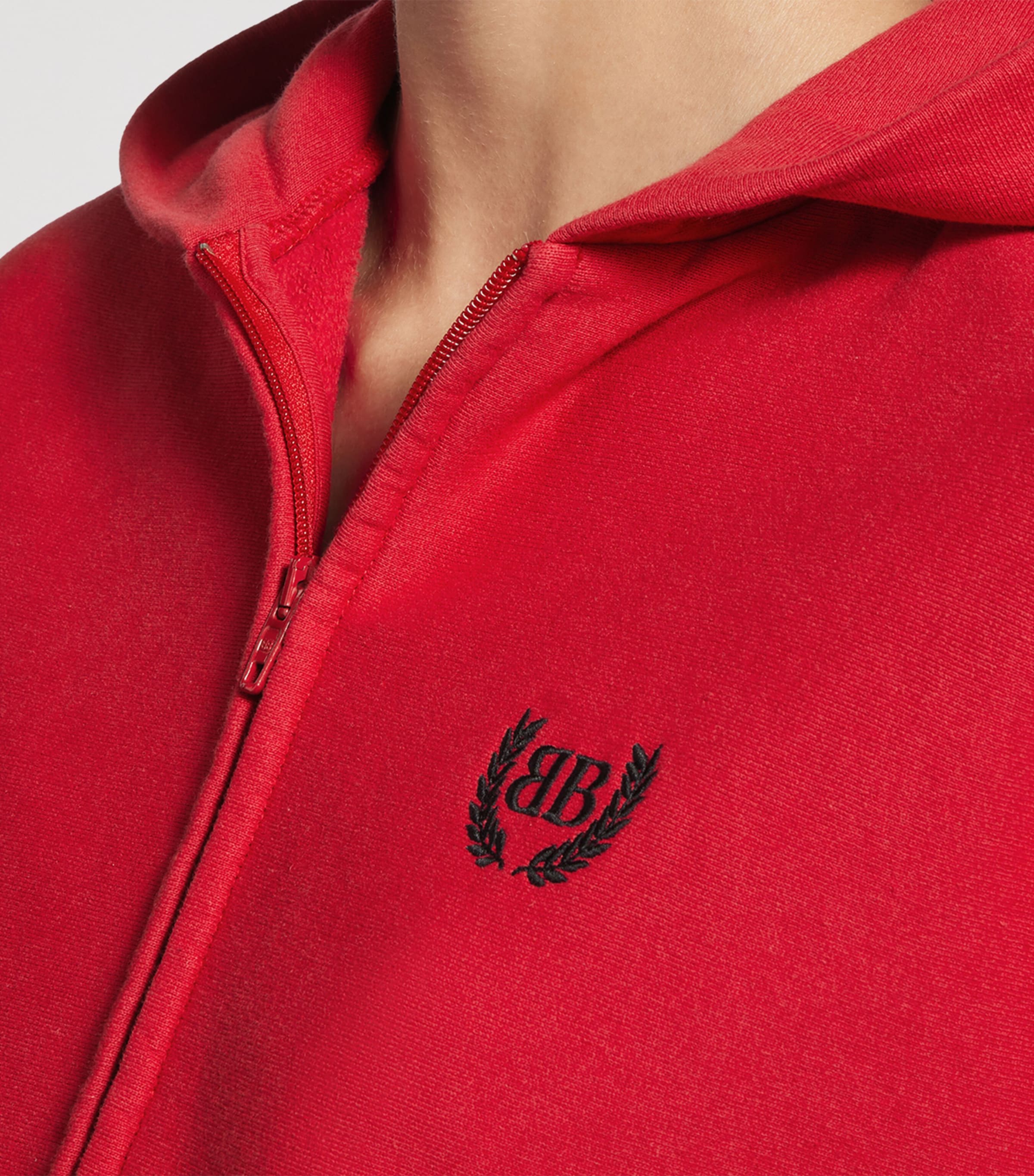 Cotton Embroidered Zip-Up Hoodie 6167 Image 7