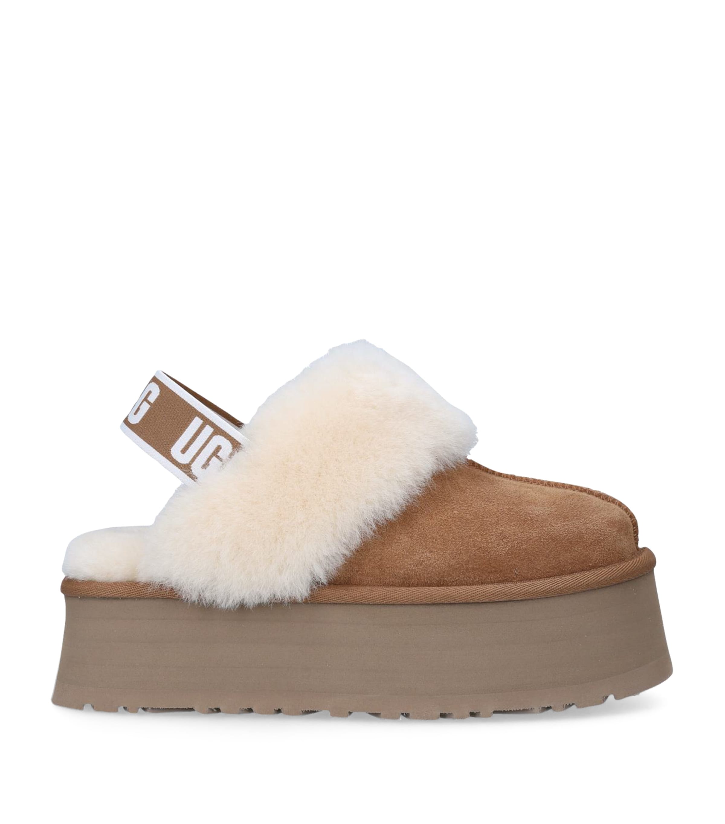 Shop Ugg Funkette Flatform Slippers In Brown