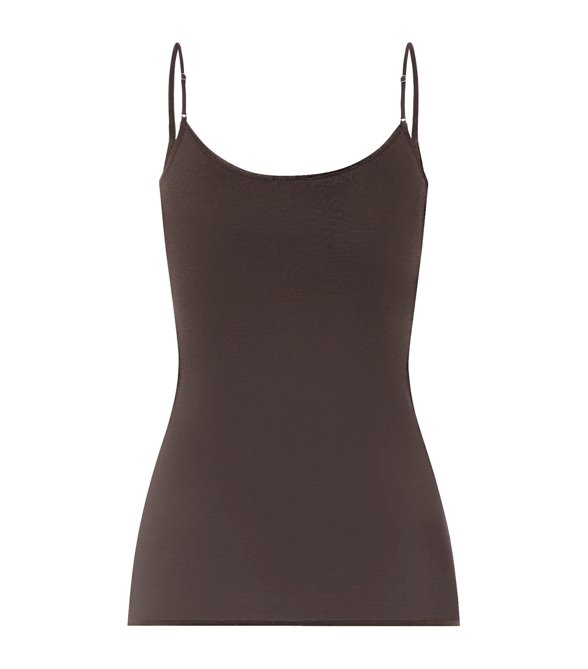 Hanro Womens Cotton Seamless Camisole Dark Mocha Image 3