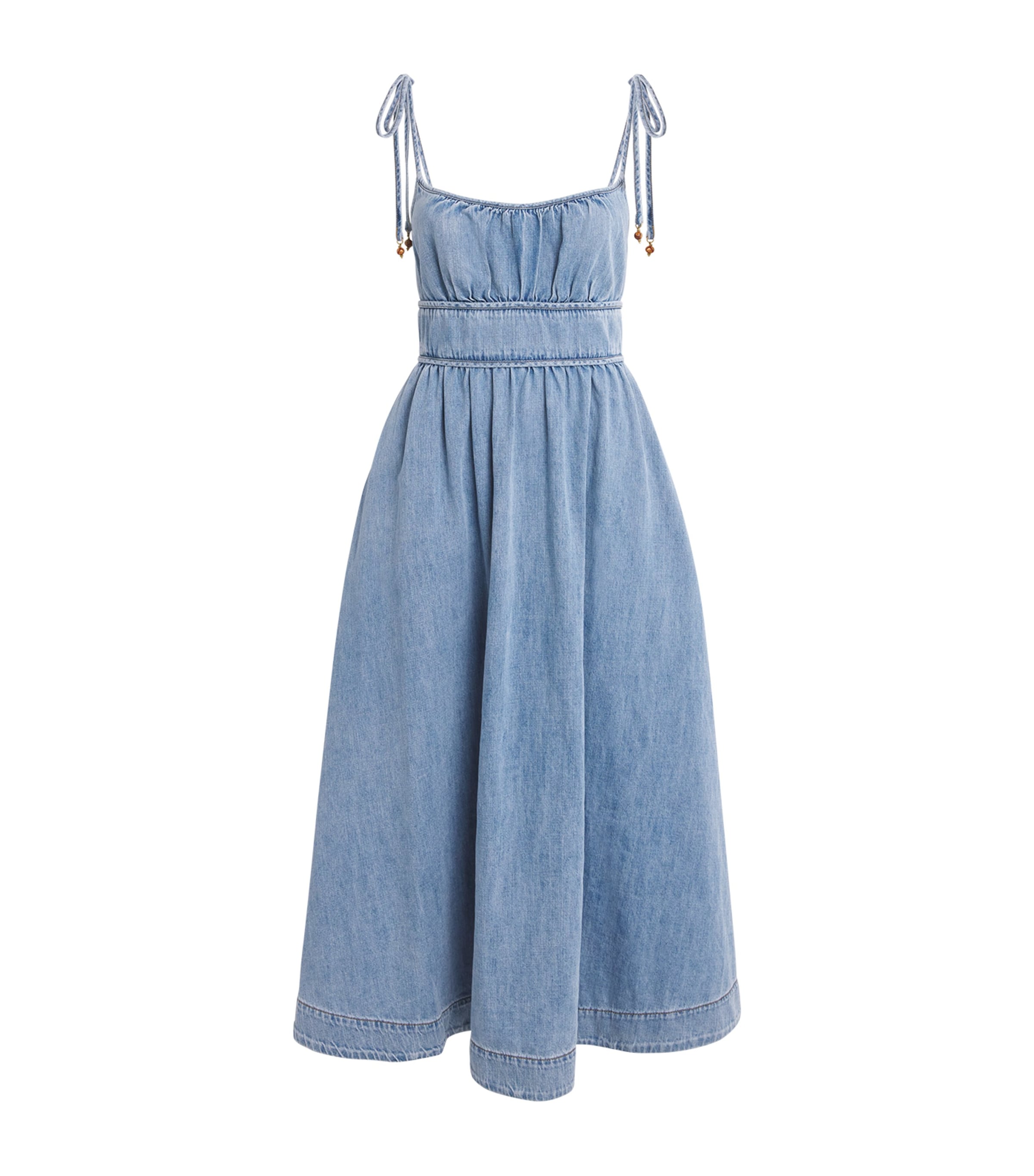 Zimmermann Wanderlust Denim Midi Dress In Blue