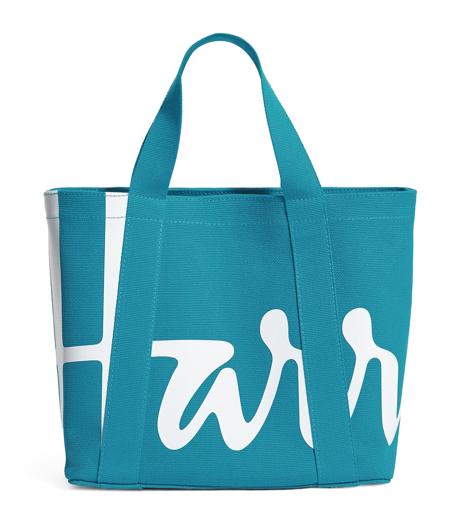 Mini Cotton Logo Tote Bag TEAL Image 1