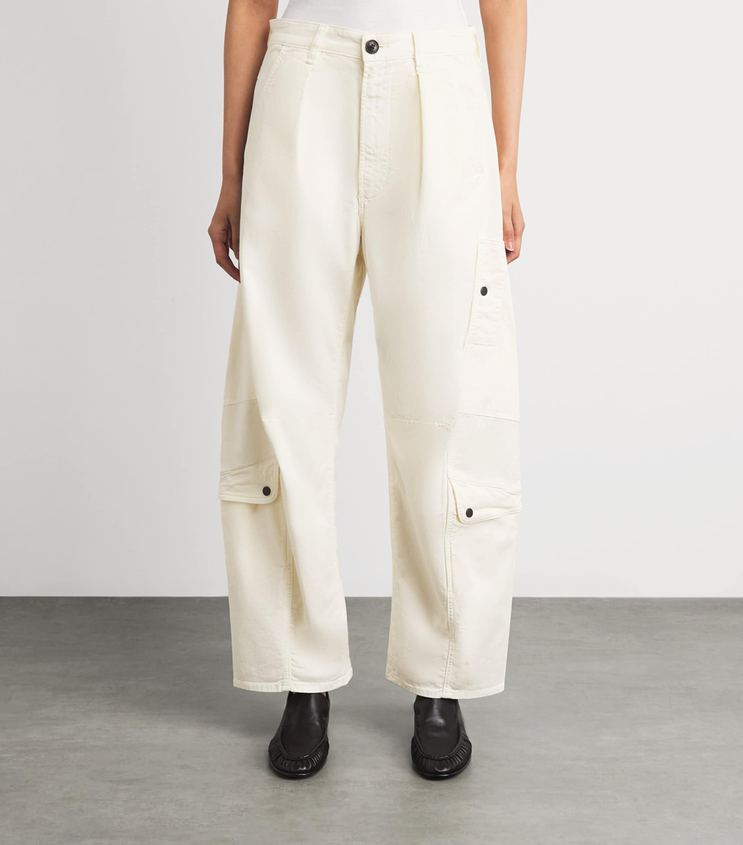 Citizens of Humanity Womens Organic Cotton Flight Trousers Plaster Image 4