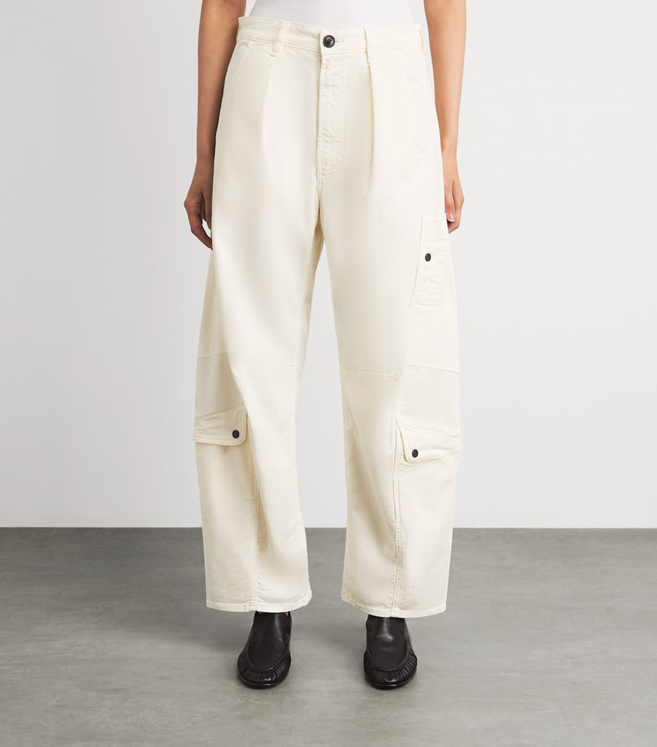 Citizens of Humanity Womens Organic Cotton Flight Trousers Plaster Image 4