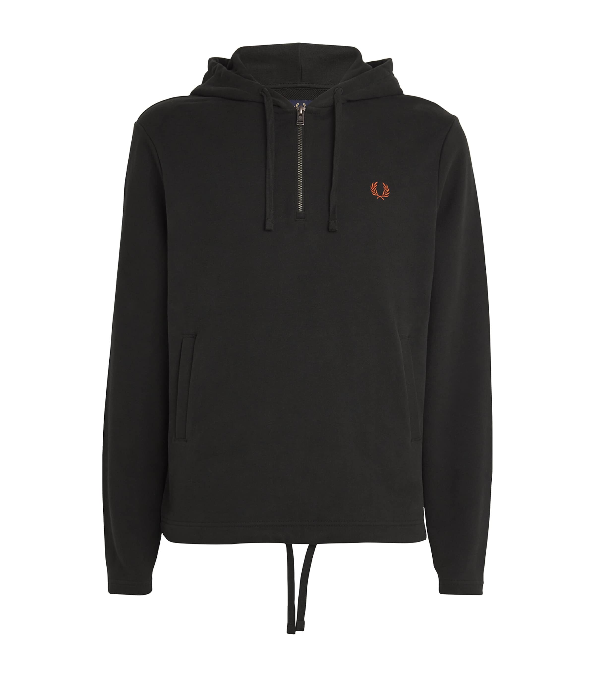 Fred Perry Cotton Half-zip Hoodie In Green