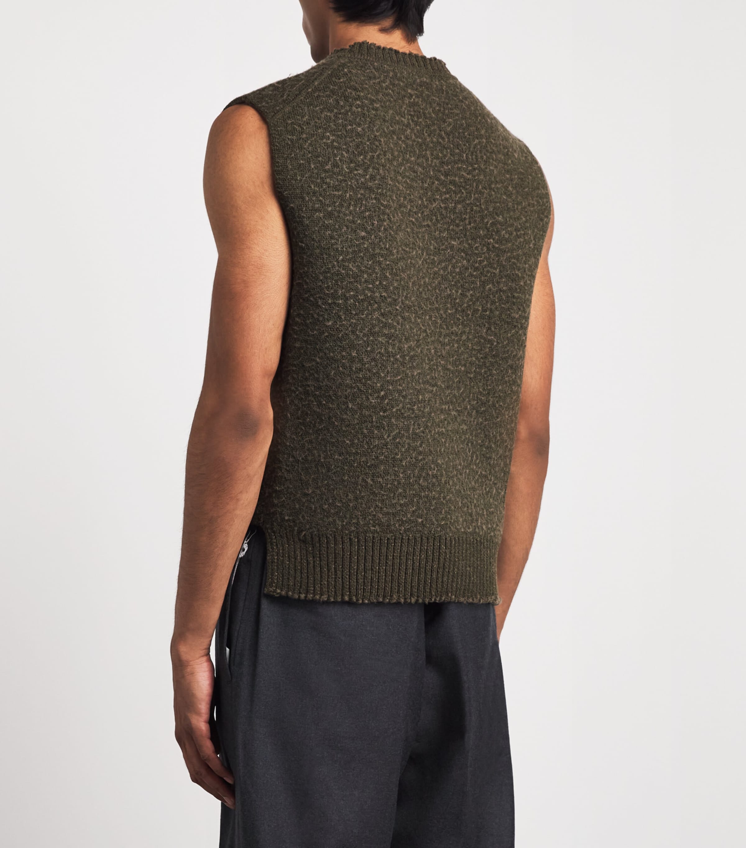 Craig Green Mens Wool-Blend Sweater Vest Green/ Khaki Image 5