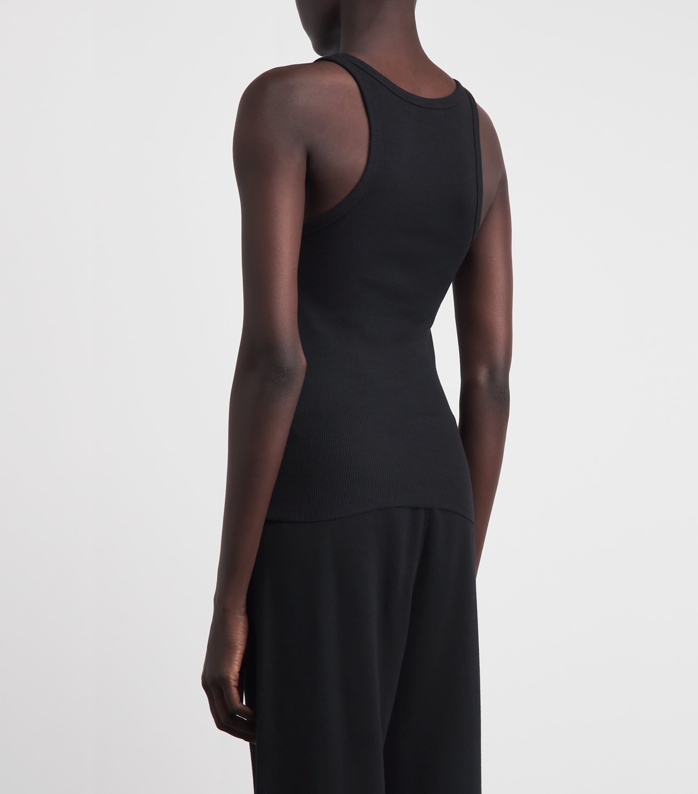 ÉTERNE Womens Ribbed Tank Top Black Image 5