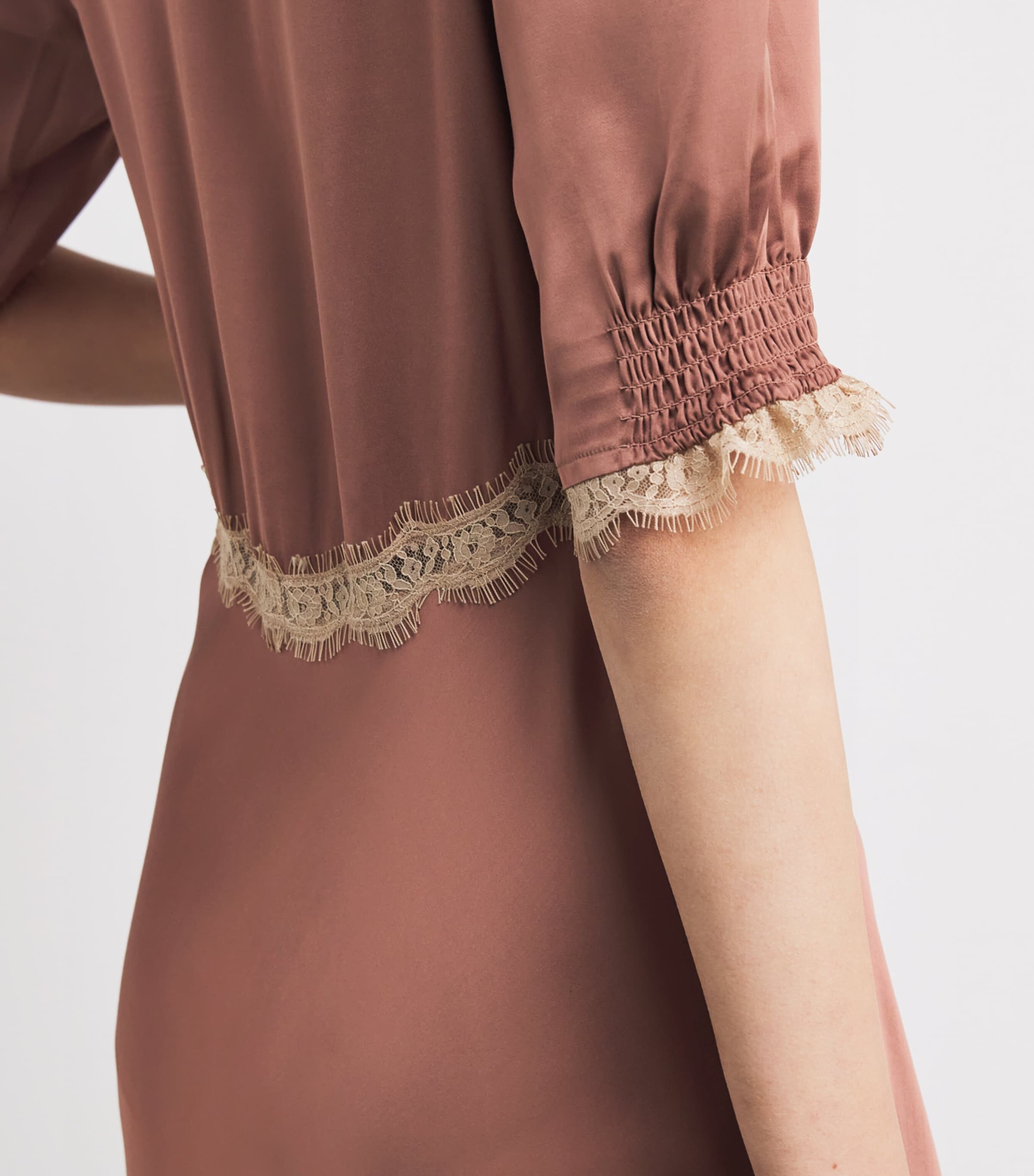 Lace-Trim Annina Midi Dress MOCHA Image 4