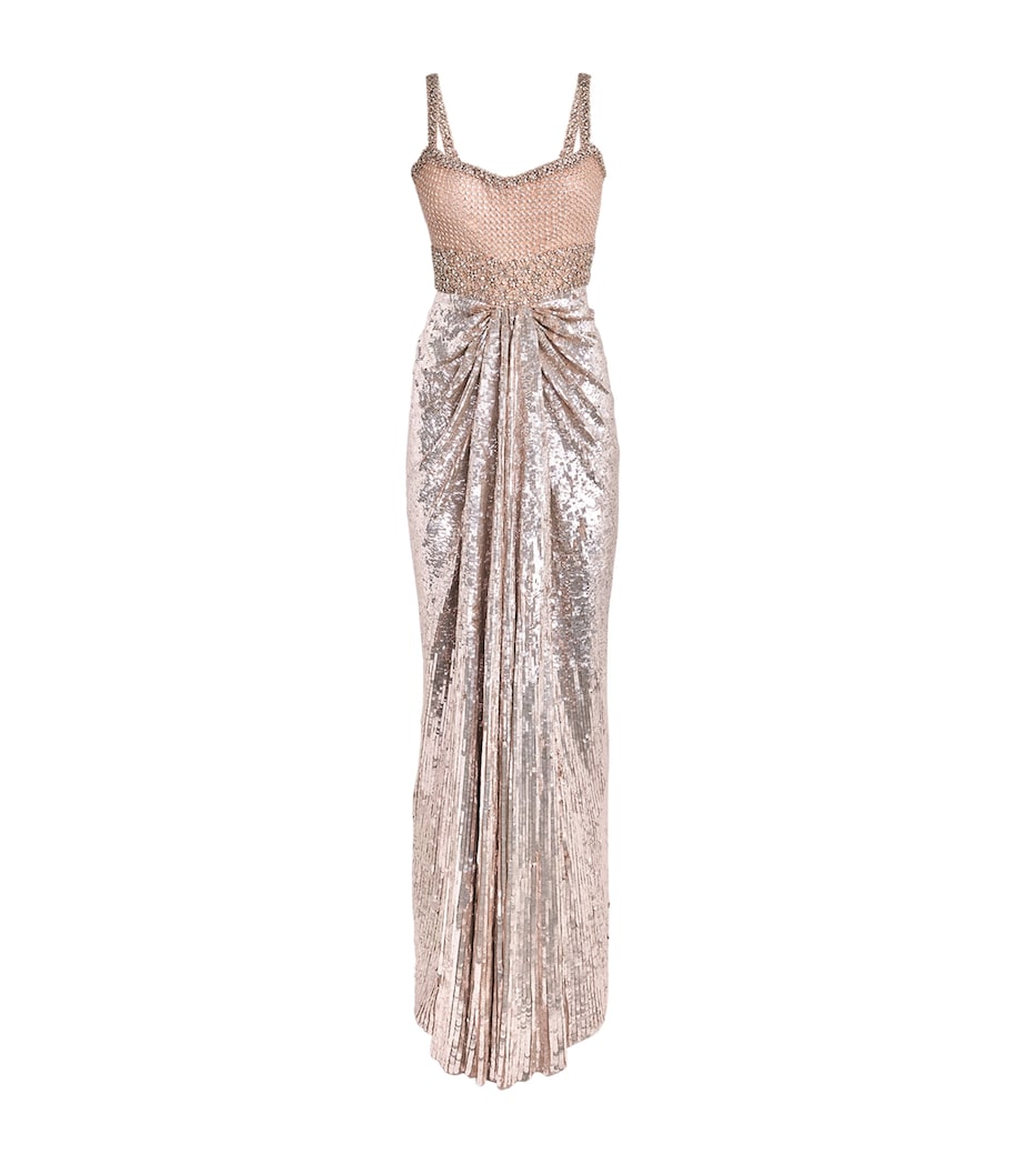 Jenny Packham Womens Embellished Only You Maxi Dress Anemone Image 1