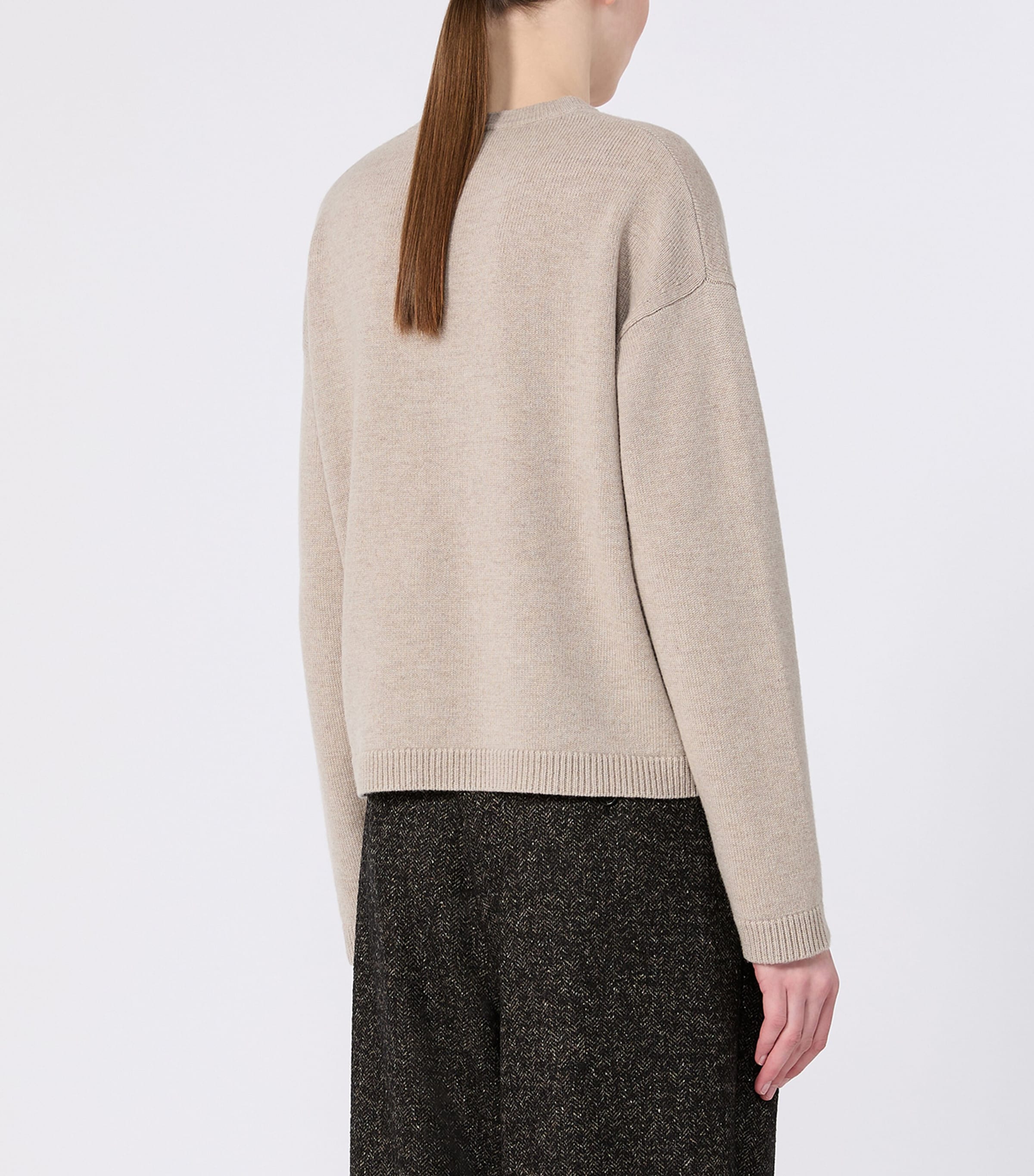 Max Mara Womens Wool-Cashmere Sweater Beige Image 4