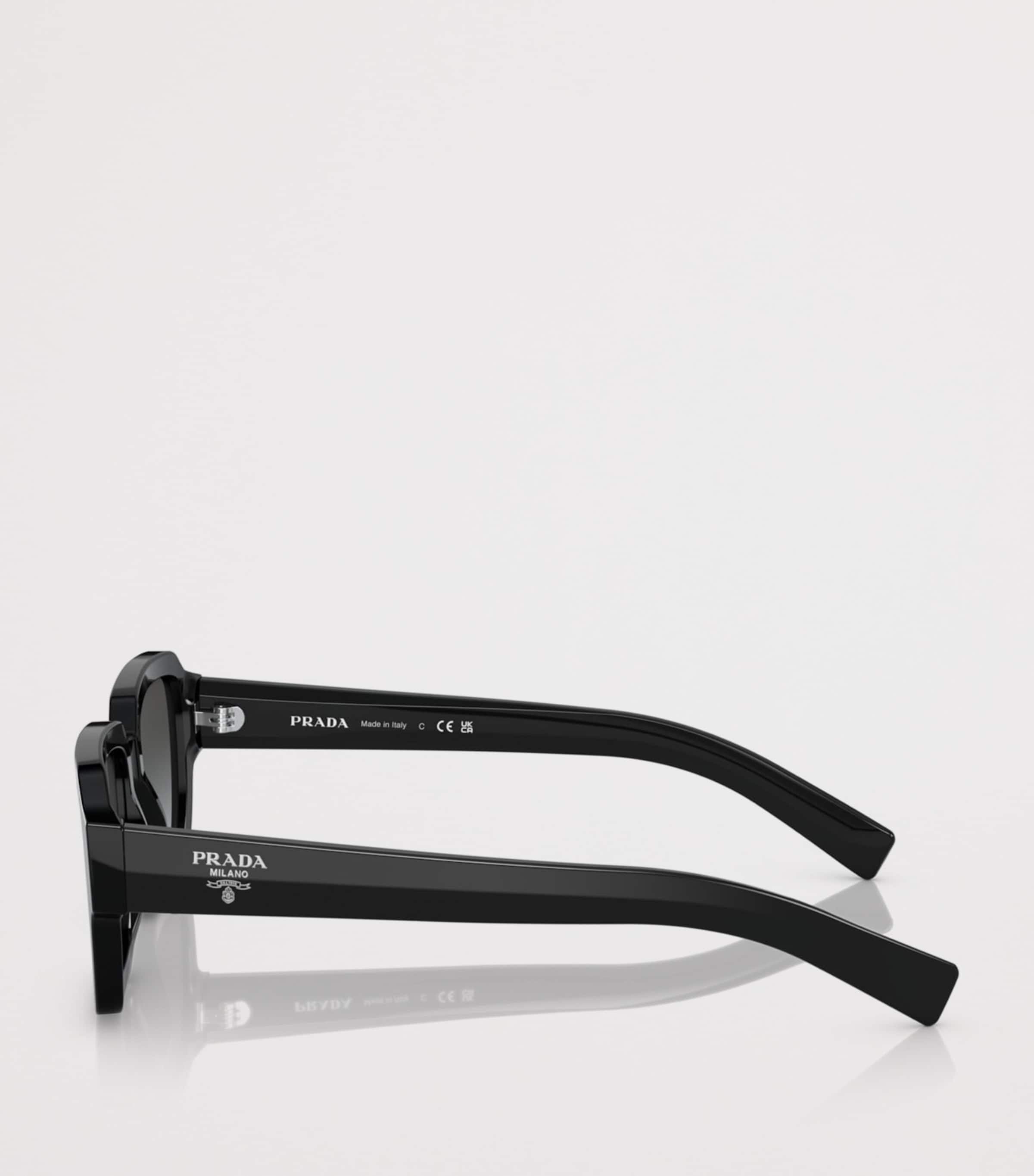 Prada Acetate Square Sunglasses Black Image 3