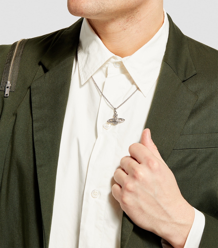 Vivienne Westwood Mini Bas Relief Orb Necklace Platnm/crystal Image 3