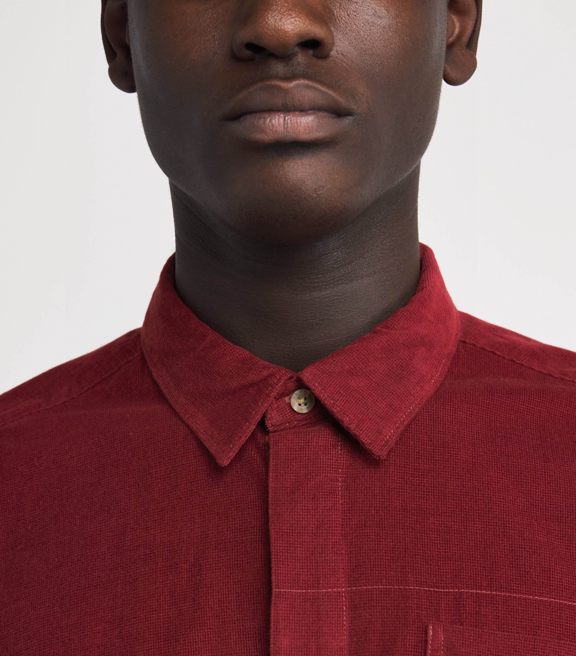 Barbour Mens Cotton Corduroy Hatcliff Shirt Fired Brick Image 6