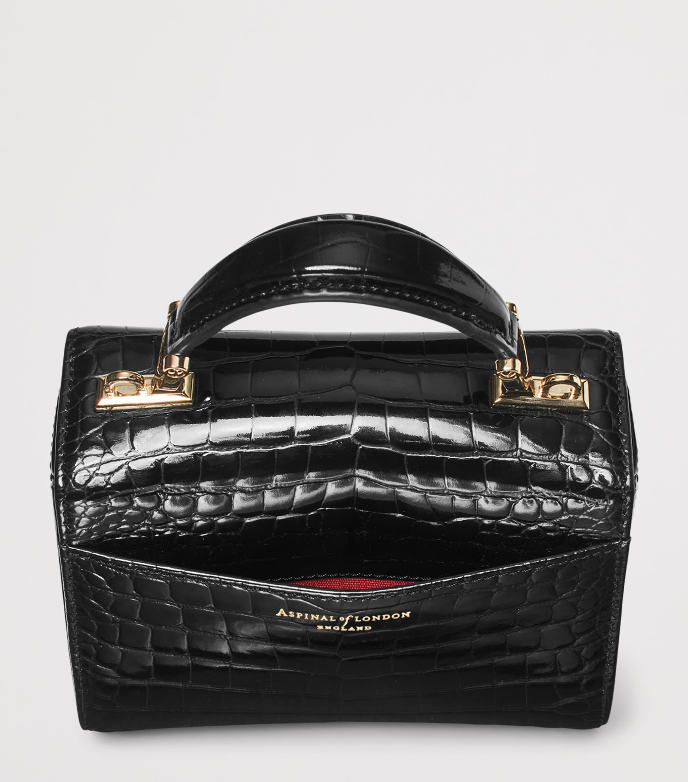 Aspinal Of London Mini Leather Mayfair Top-Handle Bag Black Image 4