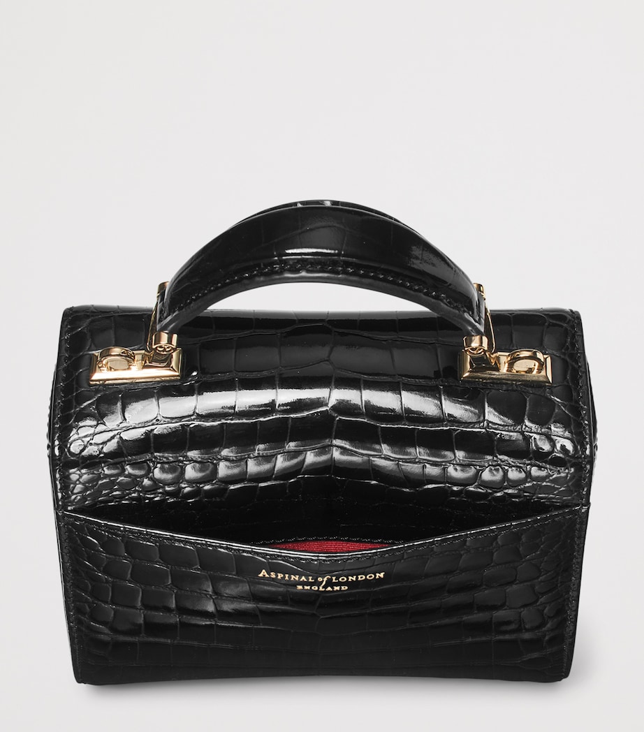 Aspinal Of London Mini Leather Mayfair Top-Handle Bag Black Image 4