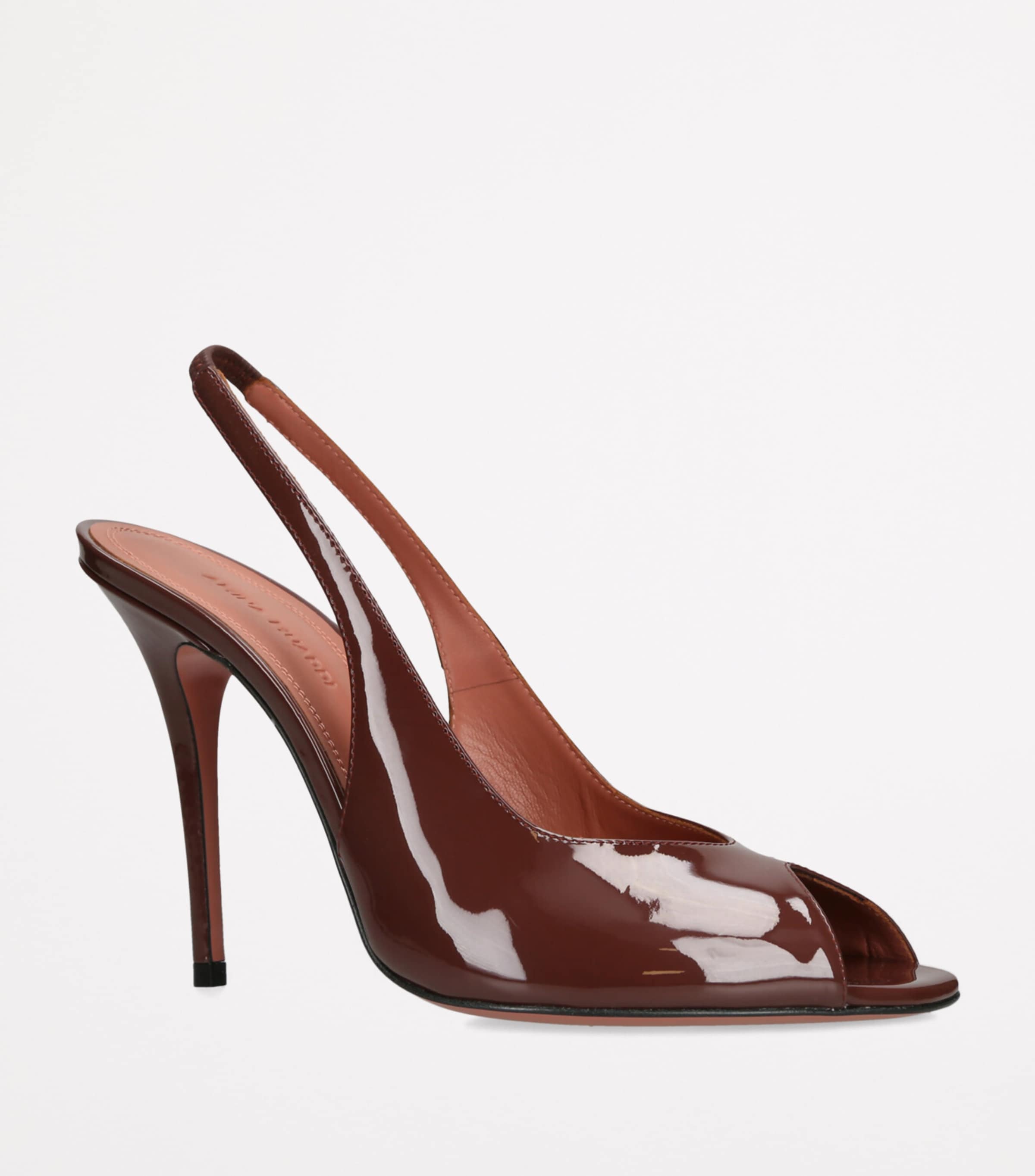 Patent Leather Kristina Slingback Sandals 105 DARK BROWN Image 3