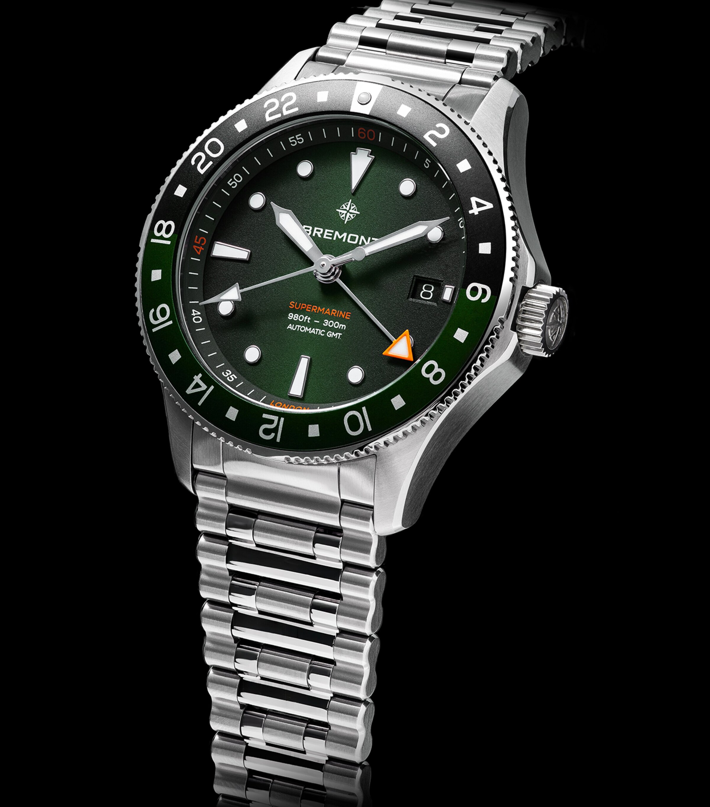 Stainless Steel 300m Supermarine Watch 40mm GREEN Image 3
