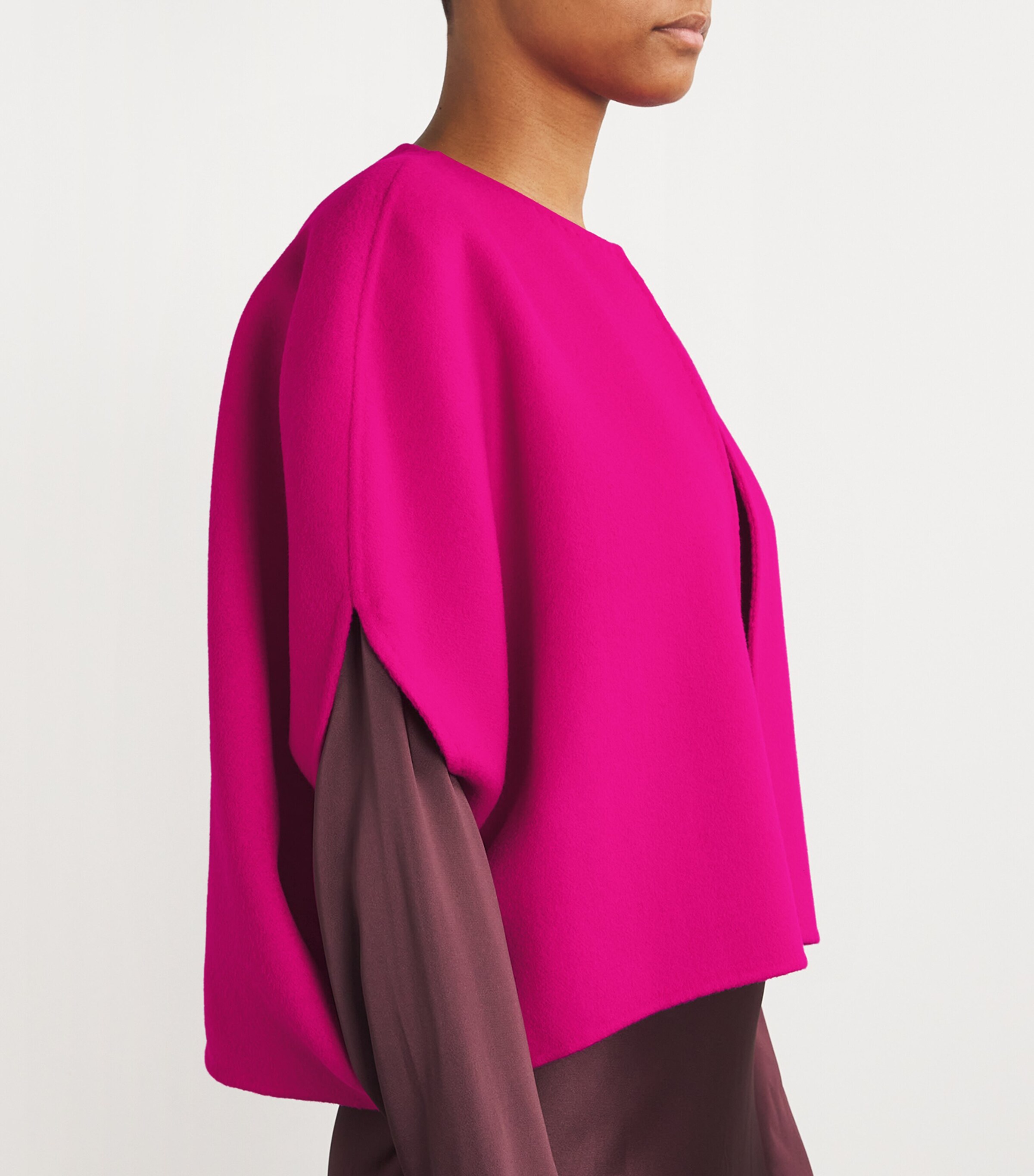 Wolk Morais Womens Cashmere Cocoon Cape Magenta Image 6
