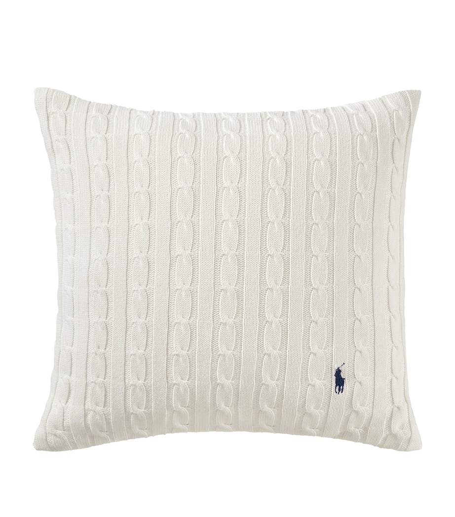 Ralph Lauren Home Cable Cushion Cover (45cm x 45cm) White Image 1