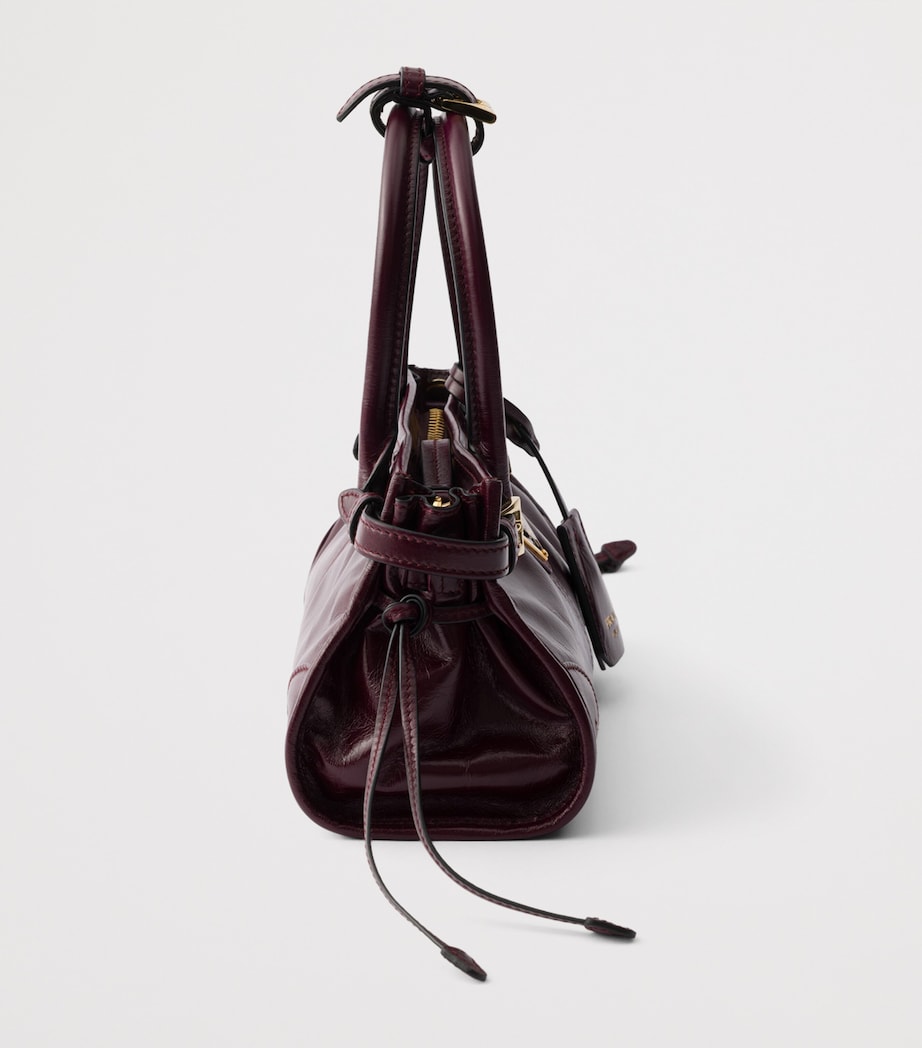 Prada Mini Leather Bonnie Shoulder Bag Burgundy Image 5