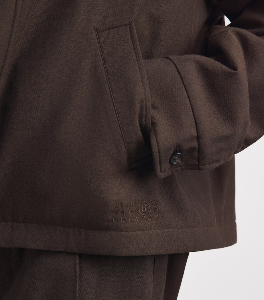 MM6 Maison Margiela Mens Virgin Wool-Cotton Field Jacket Brown Image 3