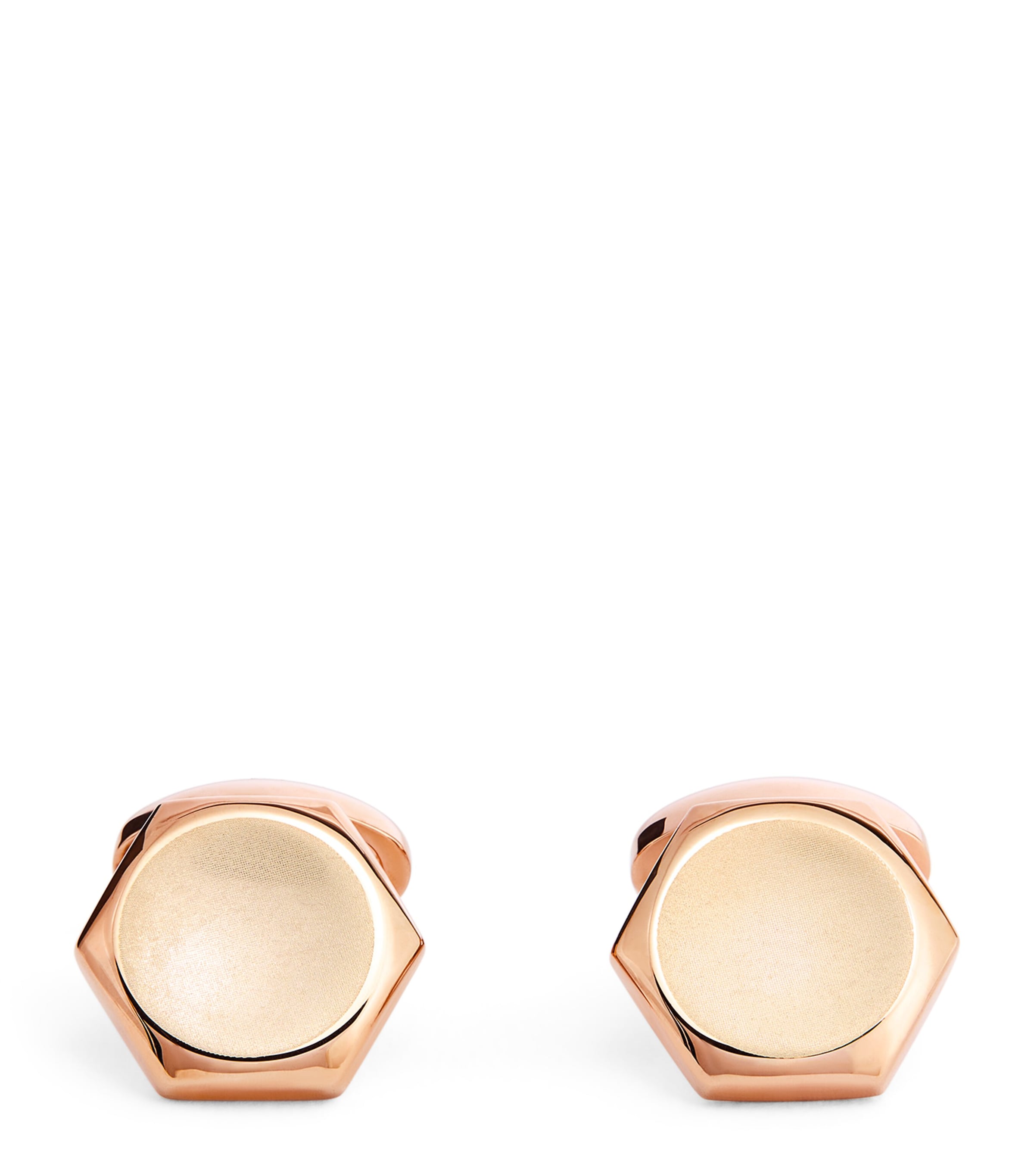 Babette Rose Gold-plated Hexagon Cufflinks In Gold
