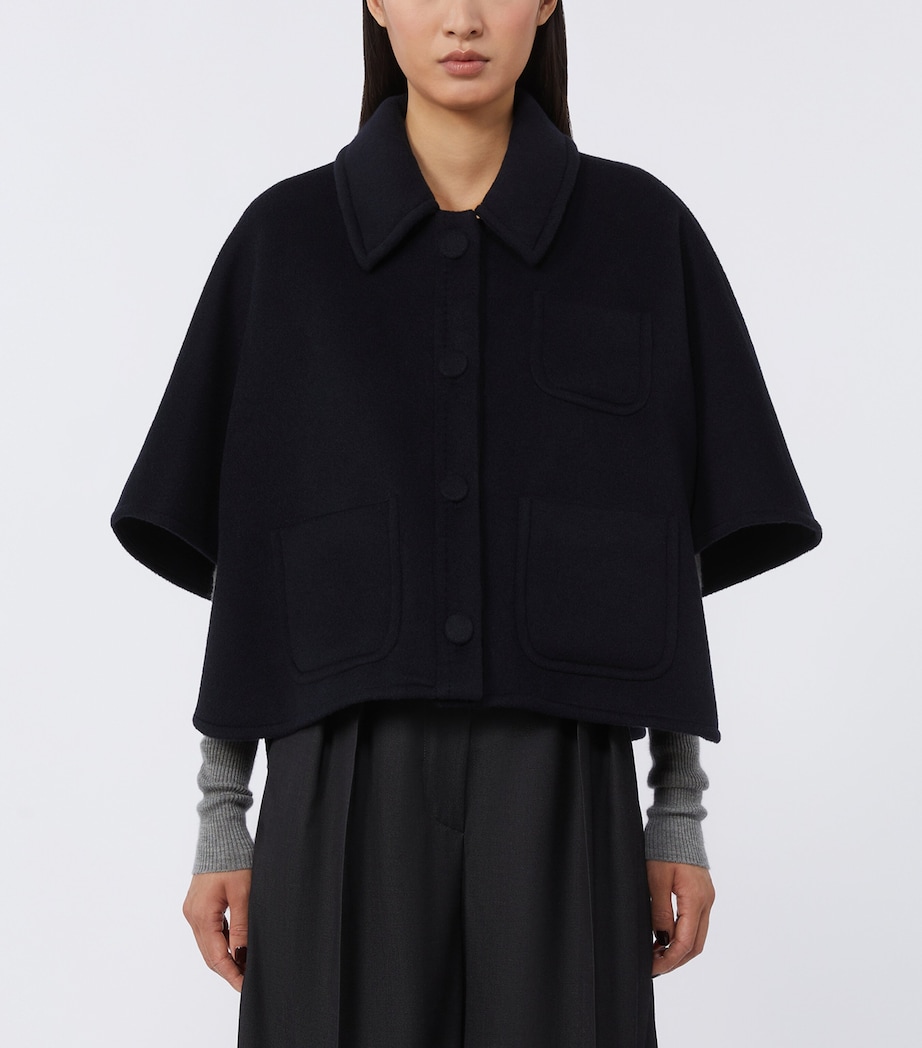 Cashmere Patch-Pocket Cape ULTRAMARINE Image 3