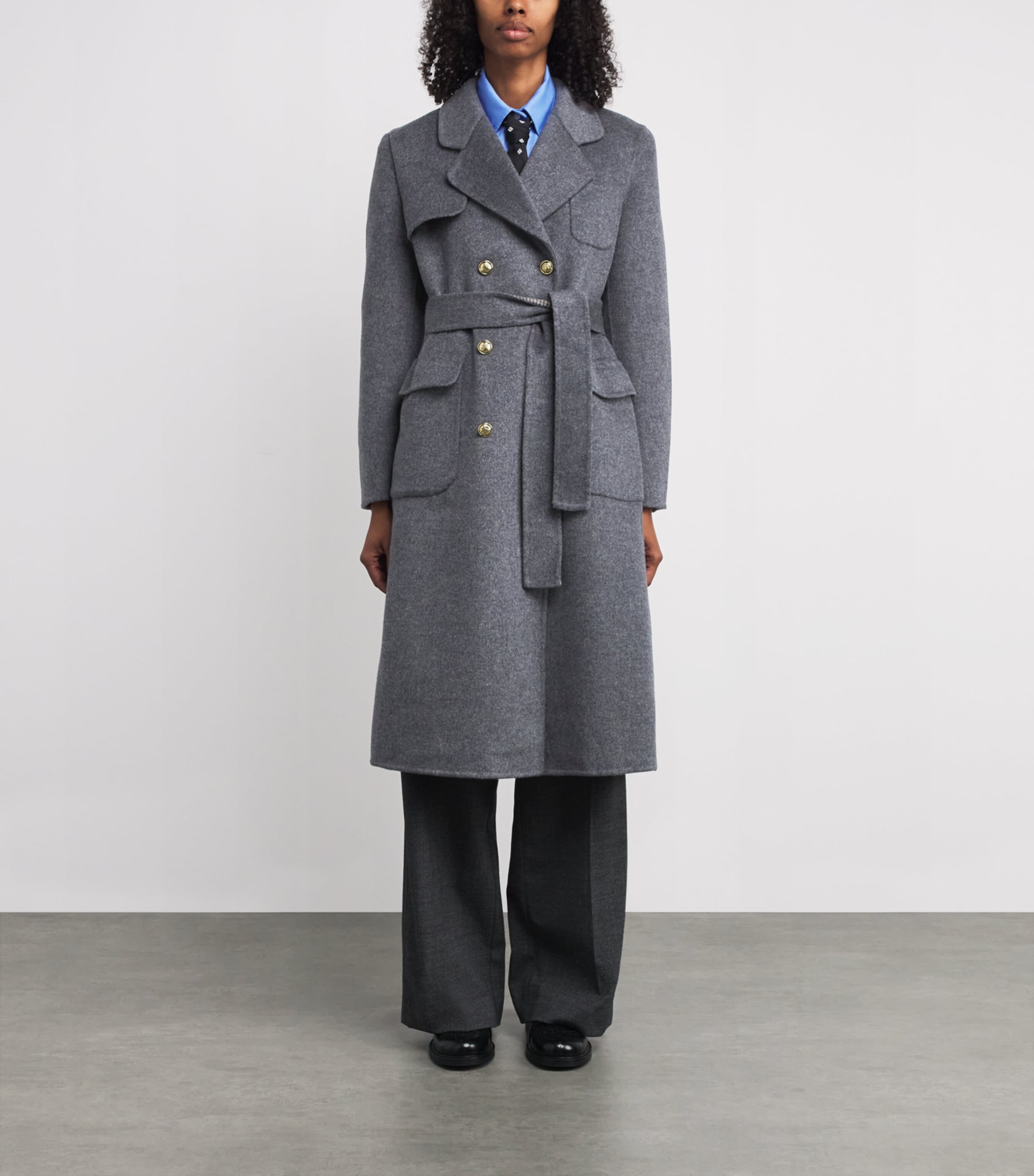 Wool-Blend Double-Faced Coat GREY Image 3