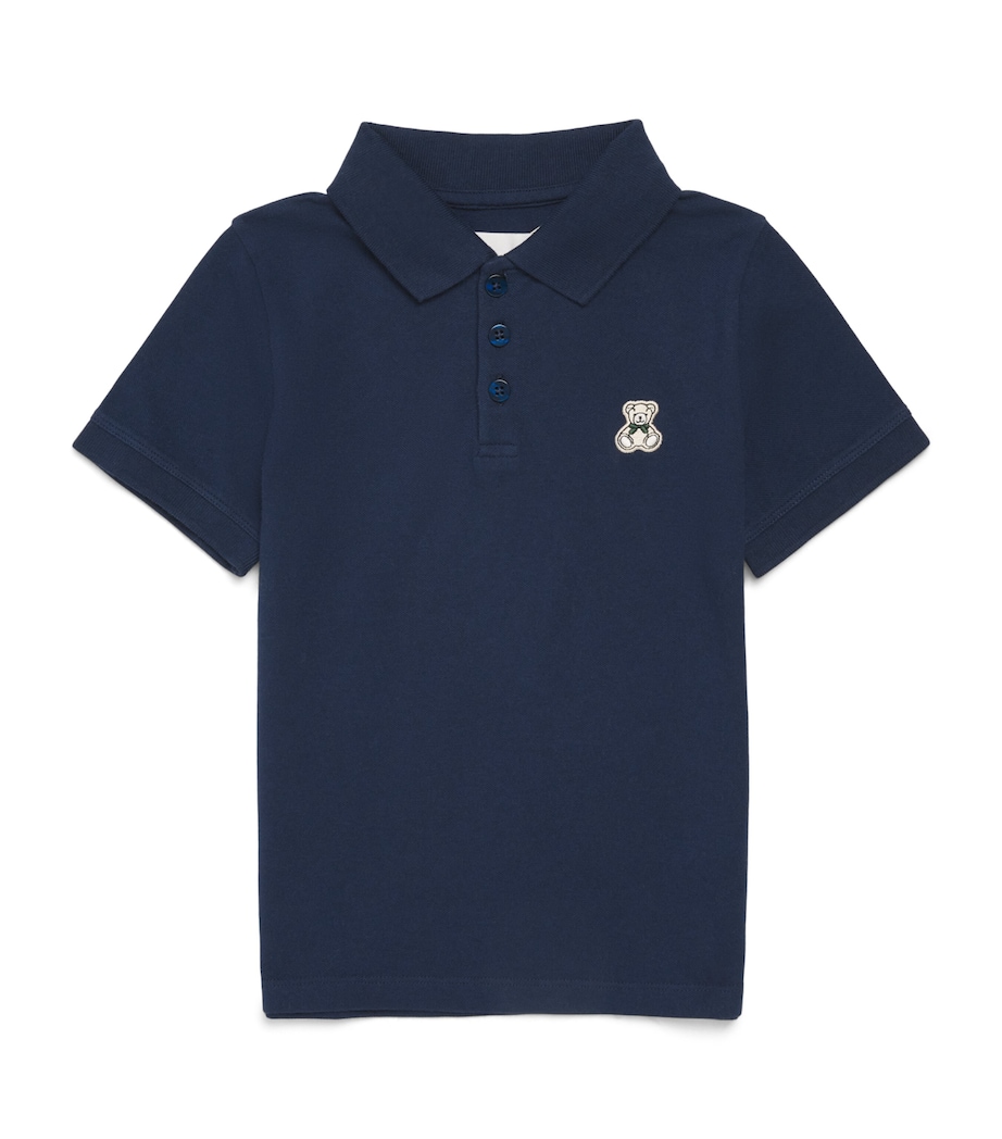 Harrods Cotton Polo Shirt (2-8 Years) Navy Image 1