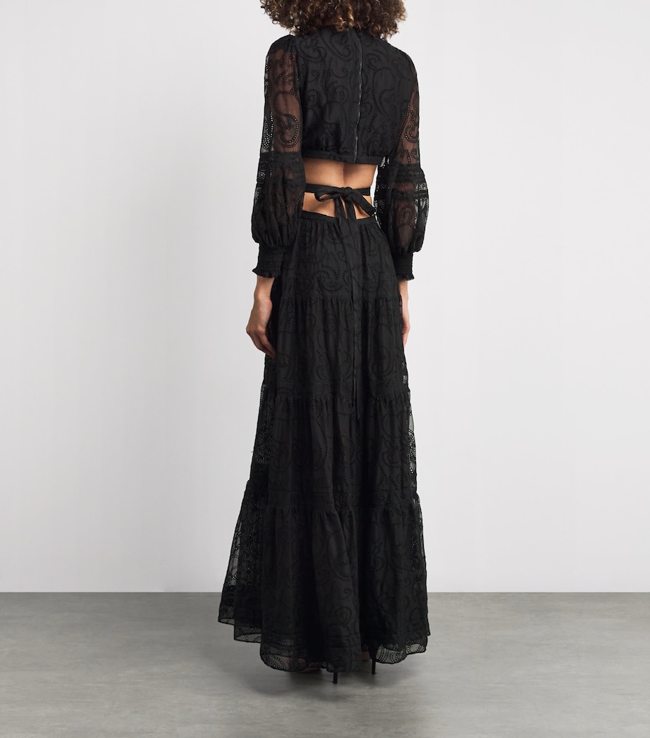 Patricia Tiered Maxi Dress BLACK A001 Image 3