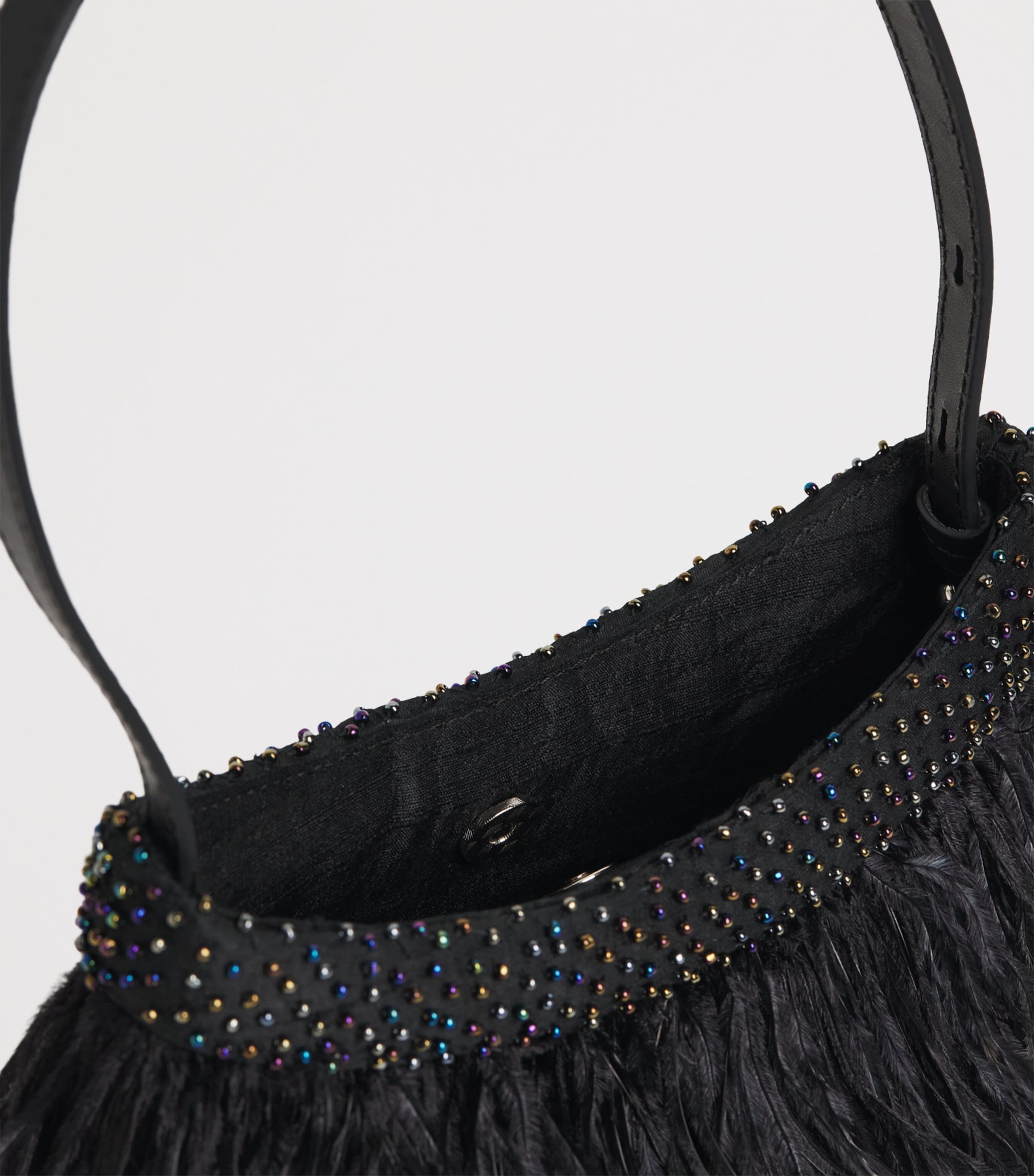 STAUD Satin Feather Winslow Shoulder Bag Blk Black Image 5