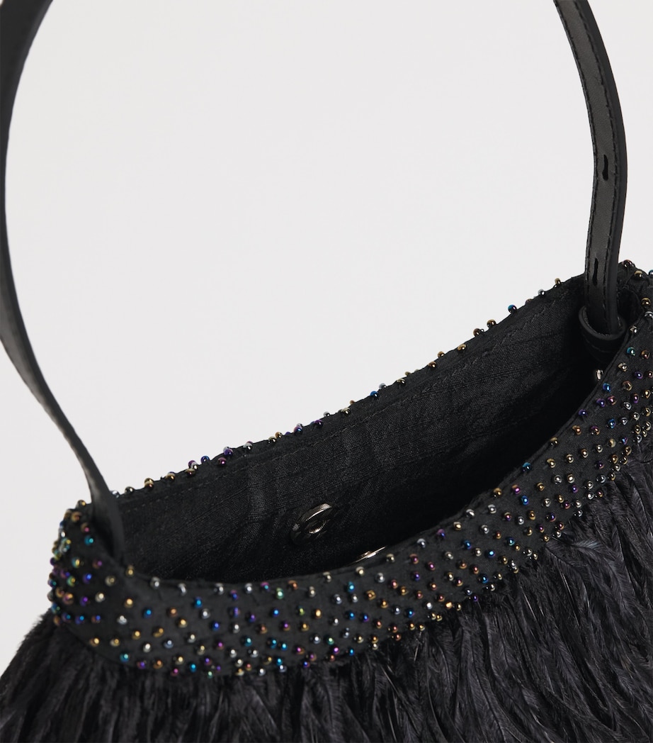 STAUD Satin Feather Winslow Shoulder Bag Blk Black Image 5