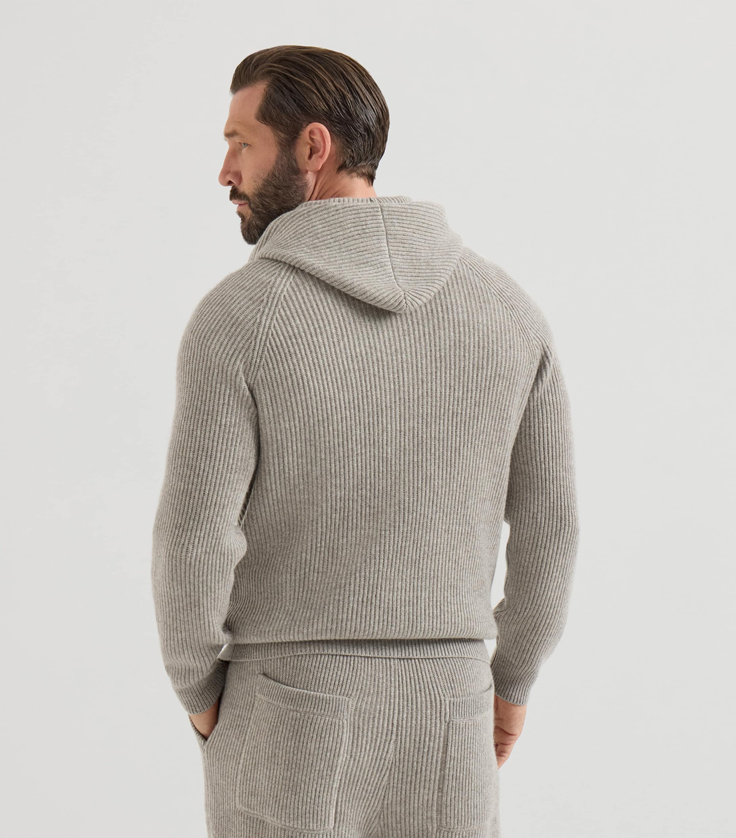 Brunello Cucinelli Mens Cashmere Rib-Knit Zip-Up Cardigan Image 3