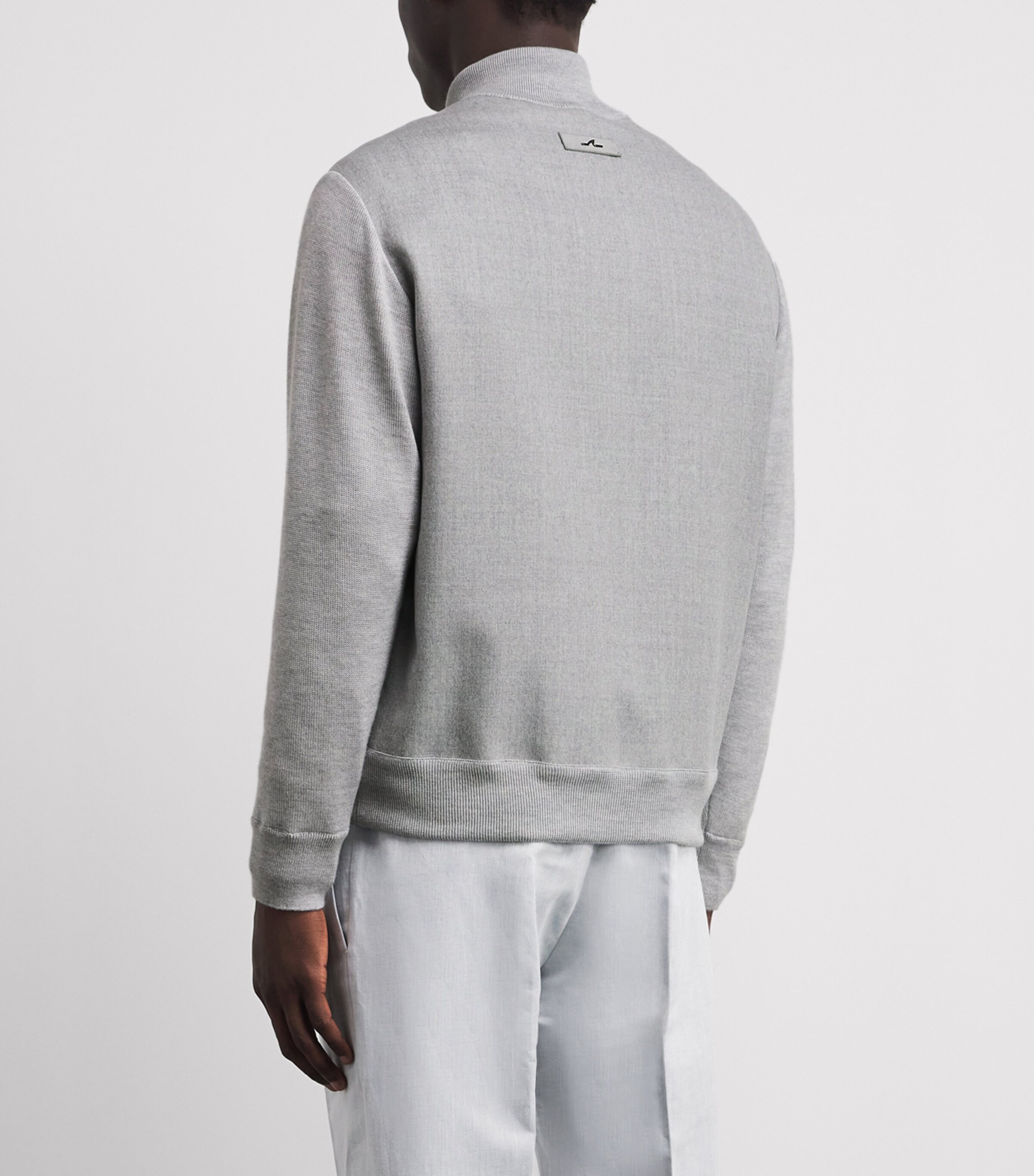 Paul & Shark Mens Wool-Silk Aliseo Bomber Jacket Light Grey Image 5