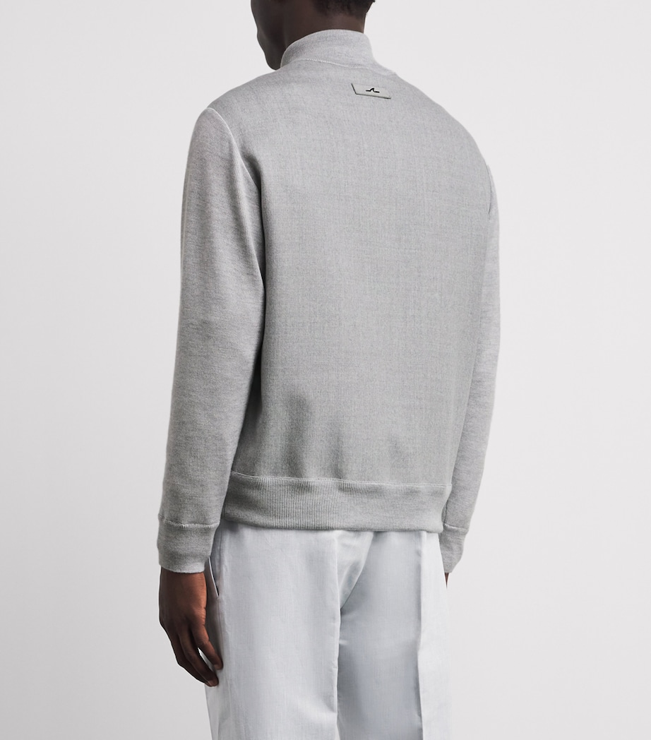 Paul & Shark Mens Wool-Silk Aliseo Bomber Jacket Light Grey Image 5
