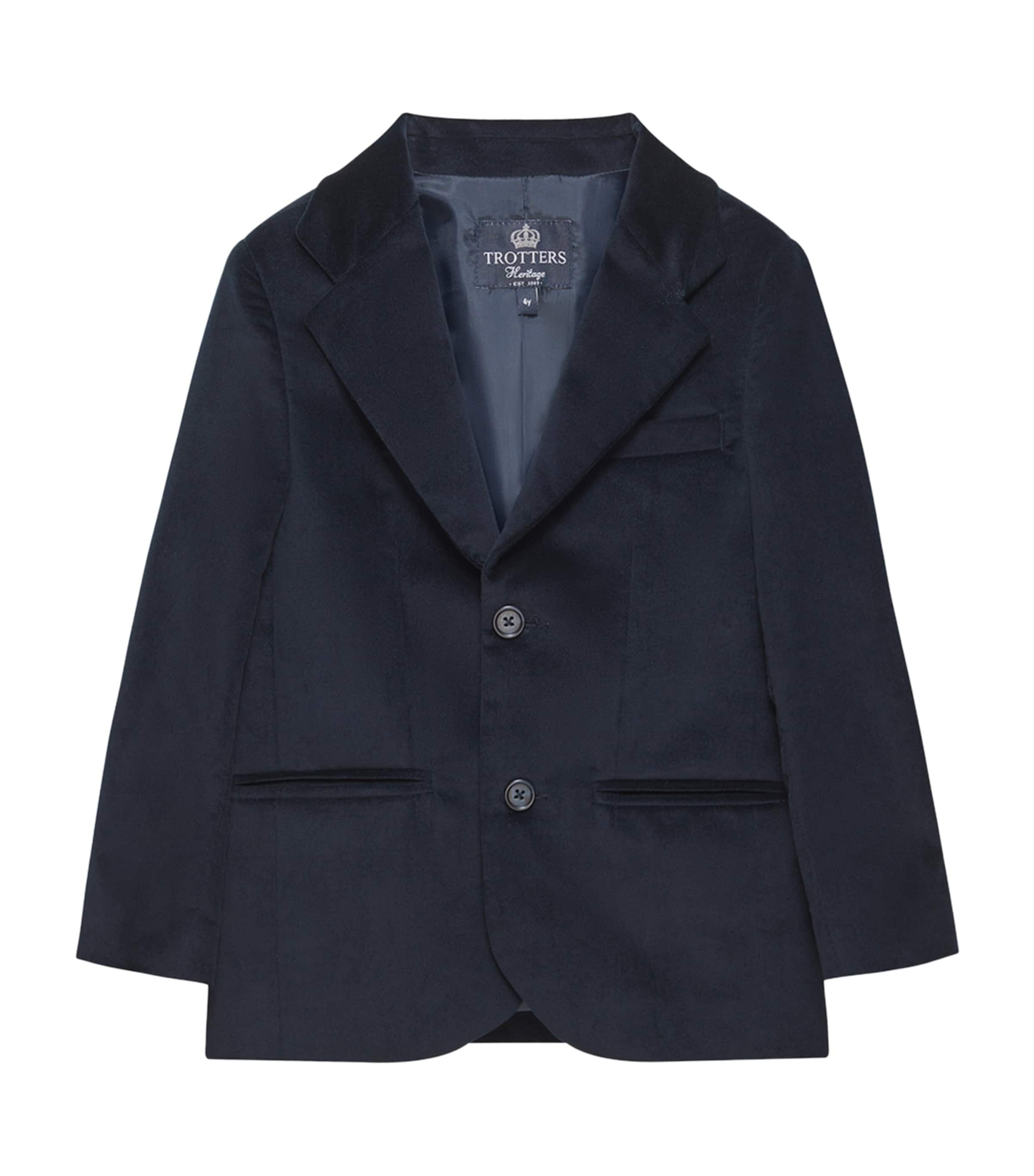 Trotters Kids' Velvet Hamish Blazer In Blue