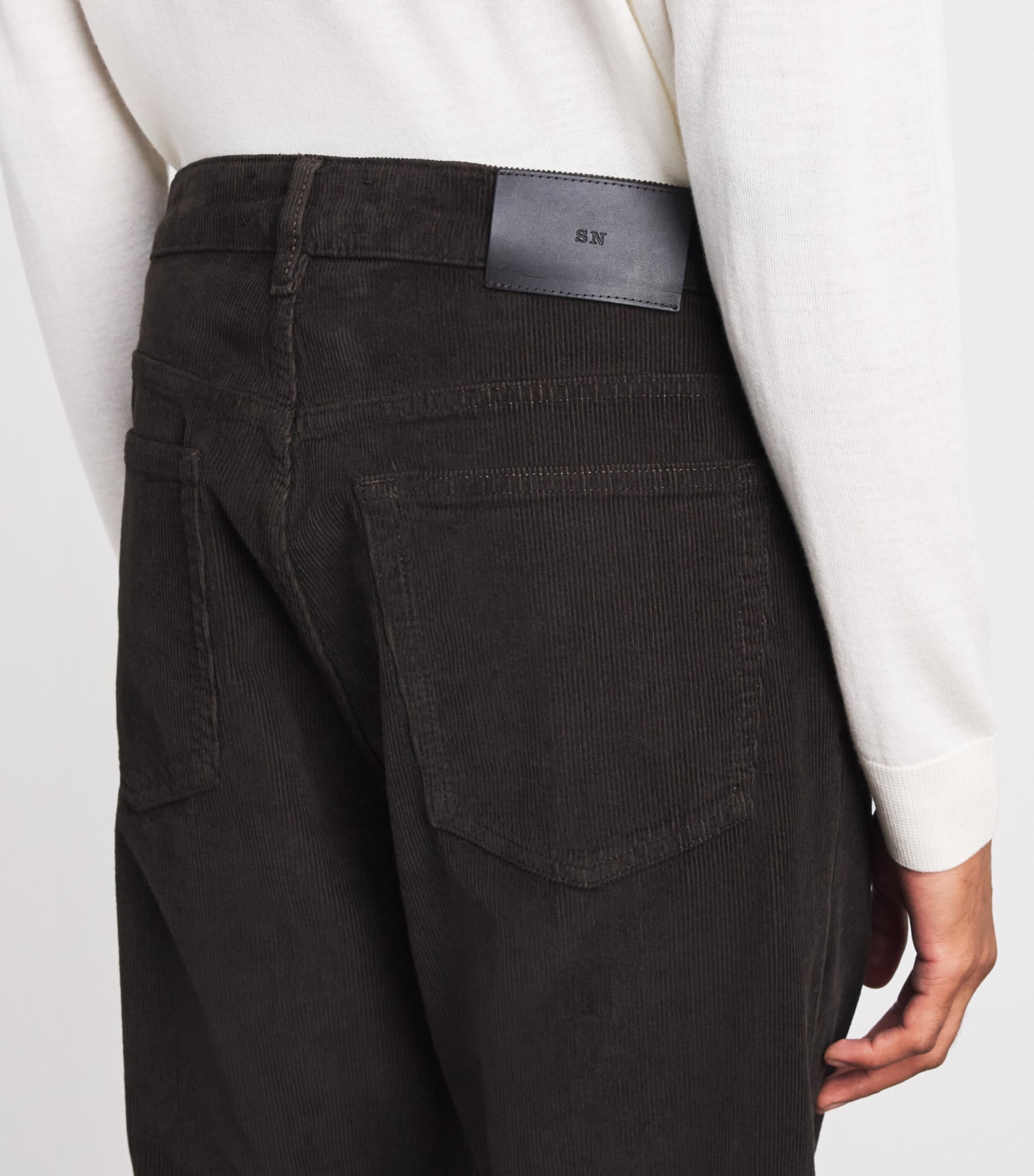 Studio Nicholson Mens Corduroy Riso Trousers Coffee Image 3