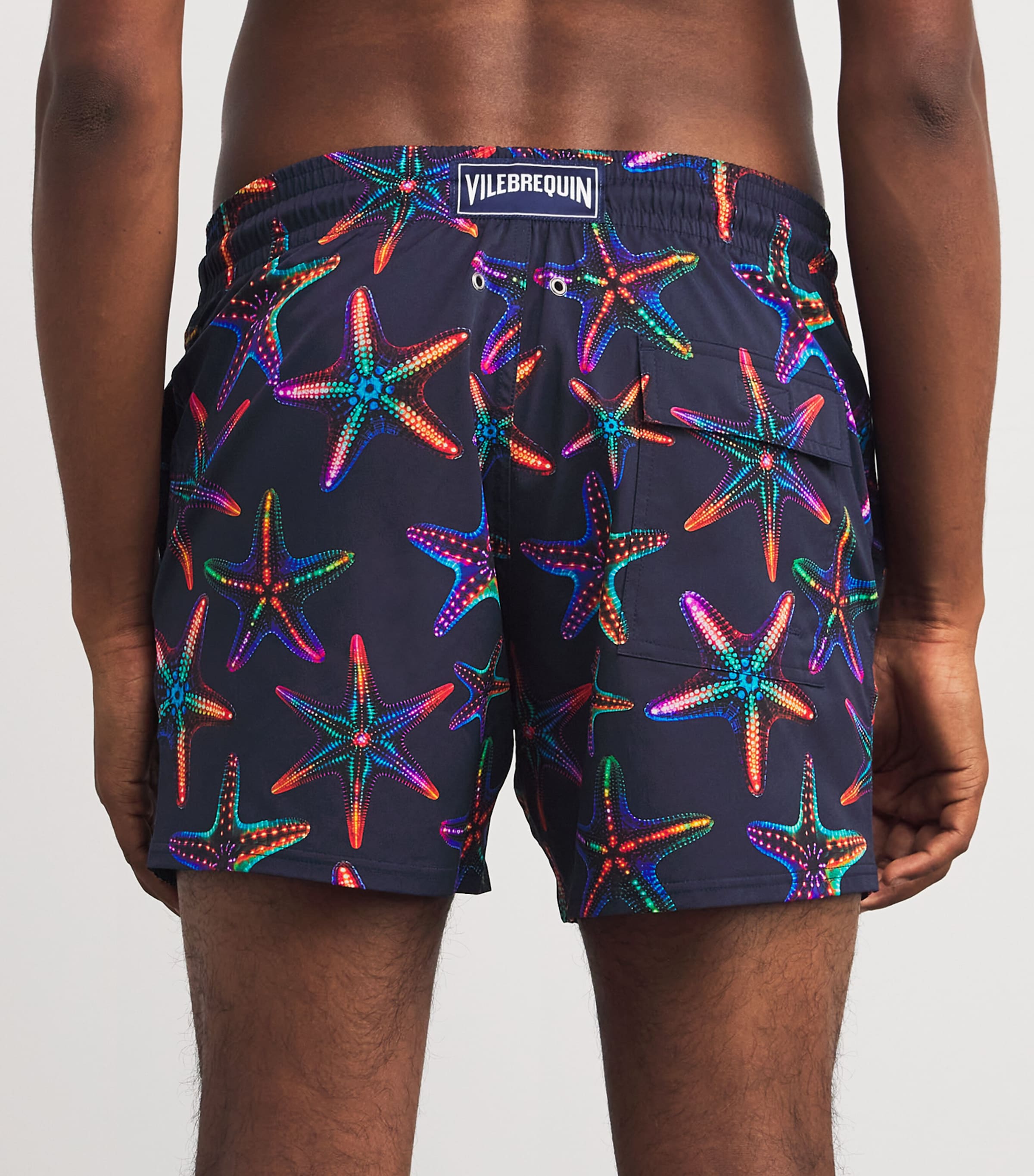 Disco Starfish Print Moorise Swim Shorts 390-NAVY Image 4