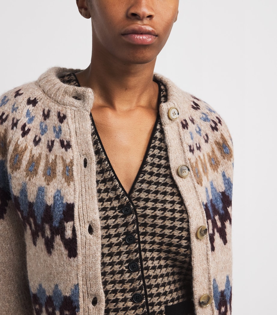 Cashmere Houndstooth Waistcoat BLACK/DUNE Image 6